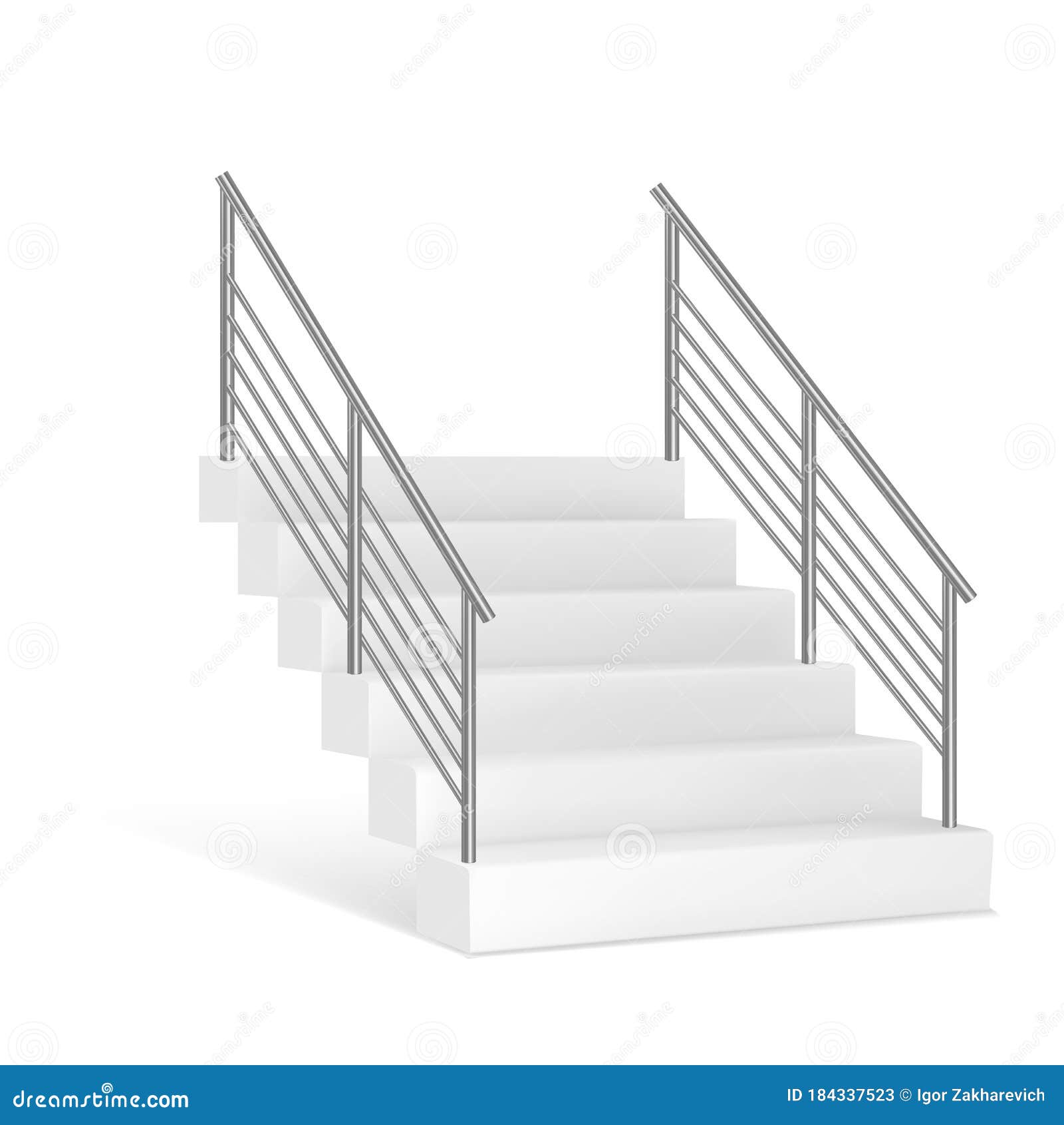 Stairs And Stainless Steel Railing Stock Vector Illustration Of