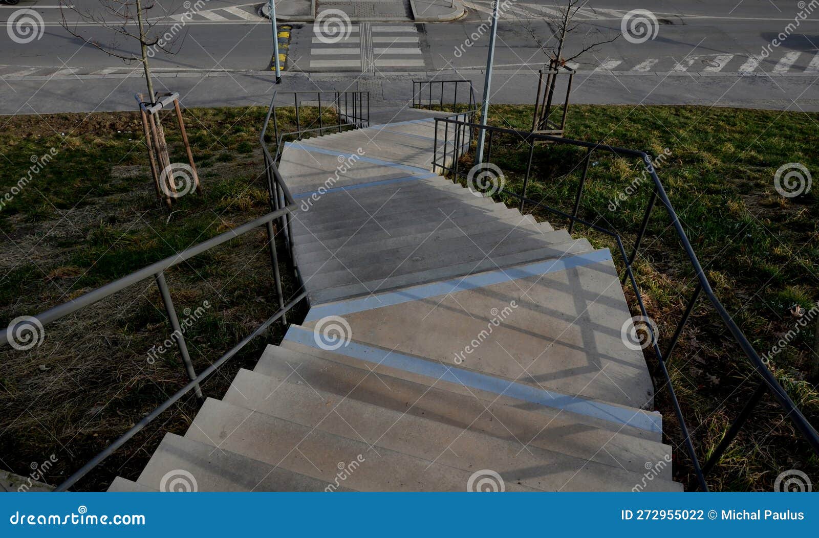 Stairs in a Steep Grassy Zig Zag Slope Will Shorten and Reduce Stock ...