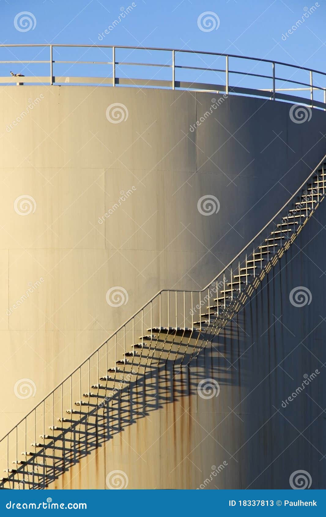 Stairs on storage tank stock image. Image of production 18337813