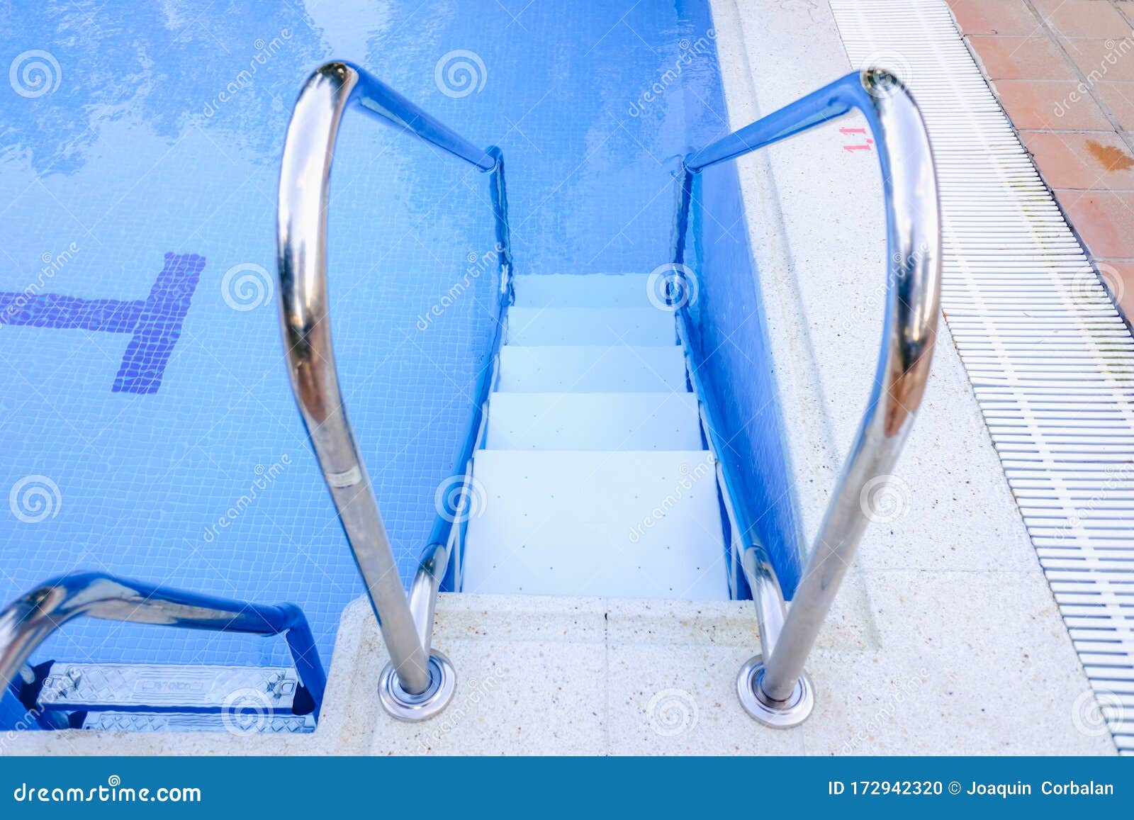 Stairs To Enter and Exit a Pool Stock Photo Image of entrance, open