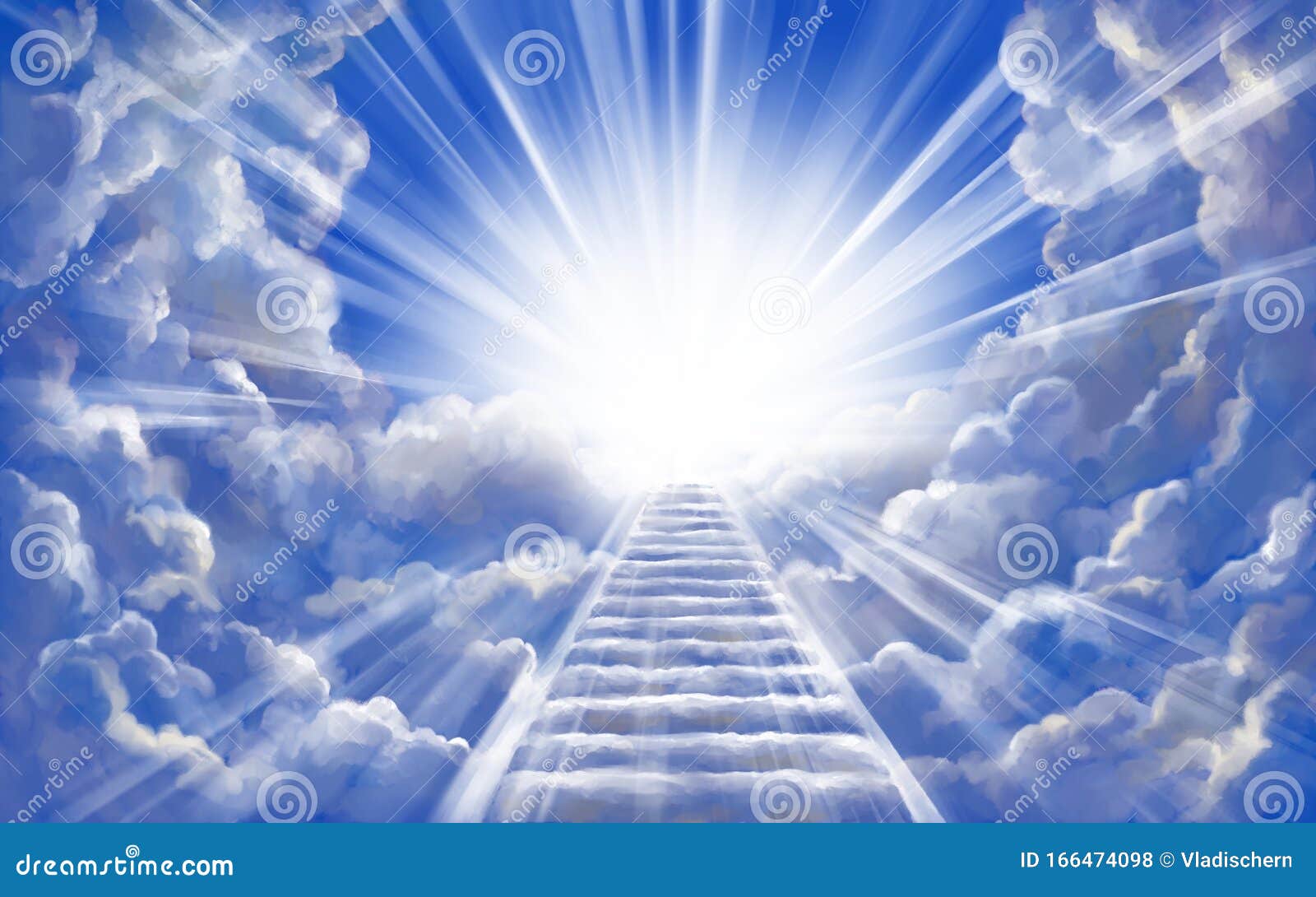 stairway to heaven in glory, gates of paradise, meeting god,  of christianity, art  painted with