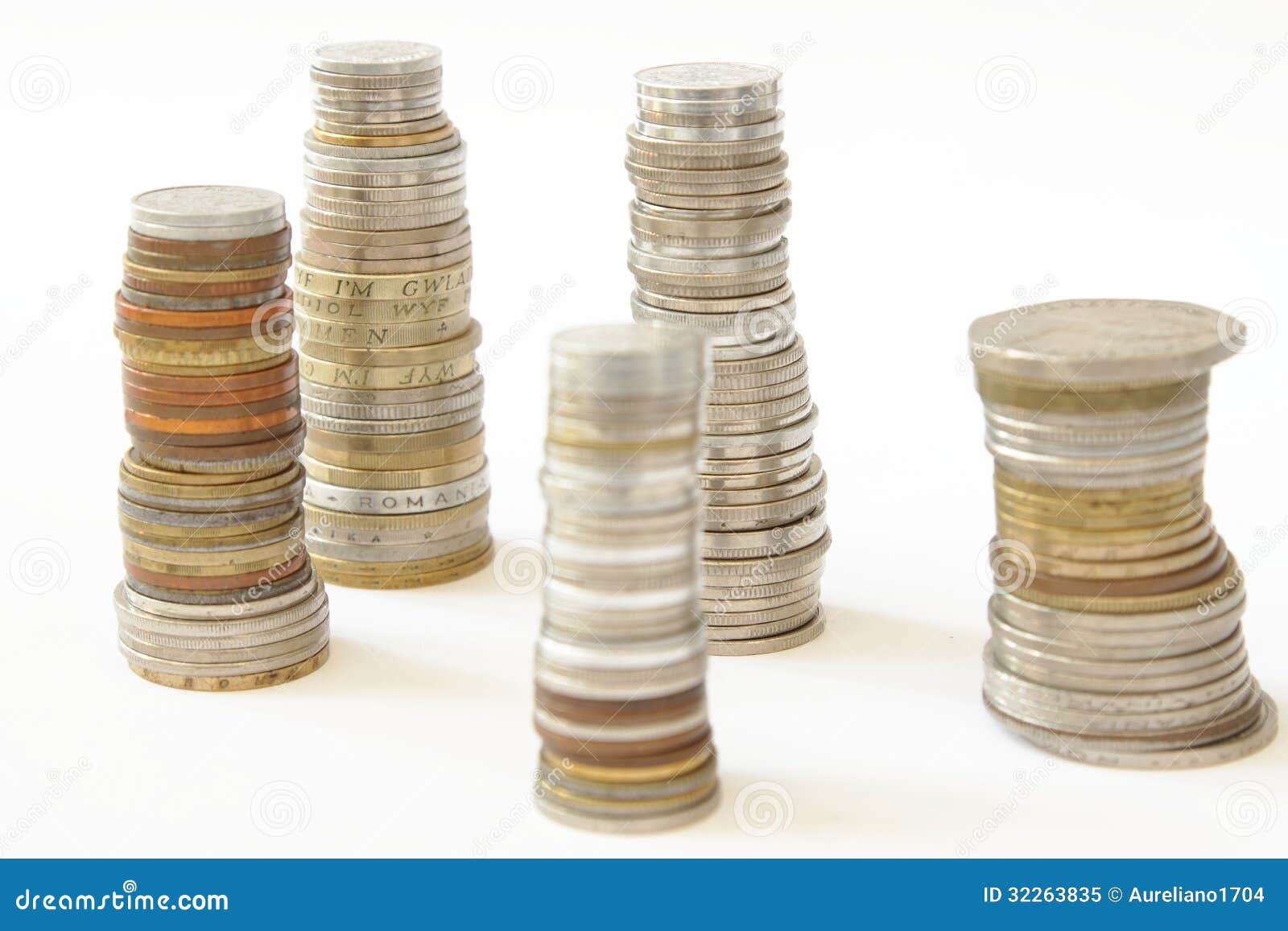 Stakes of coins stock image. Image of bank, accountancy 32263835