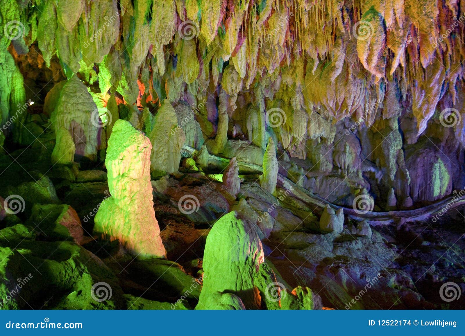 stalactites and stalagmites in cave
