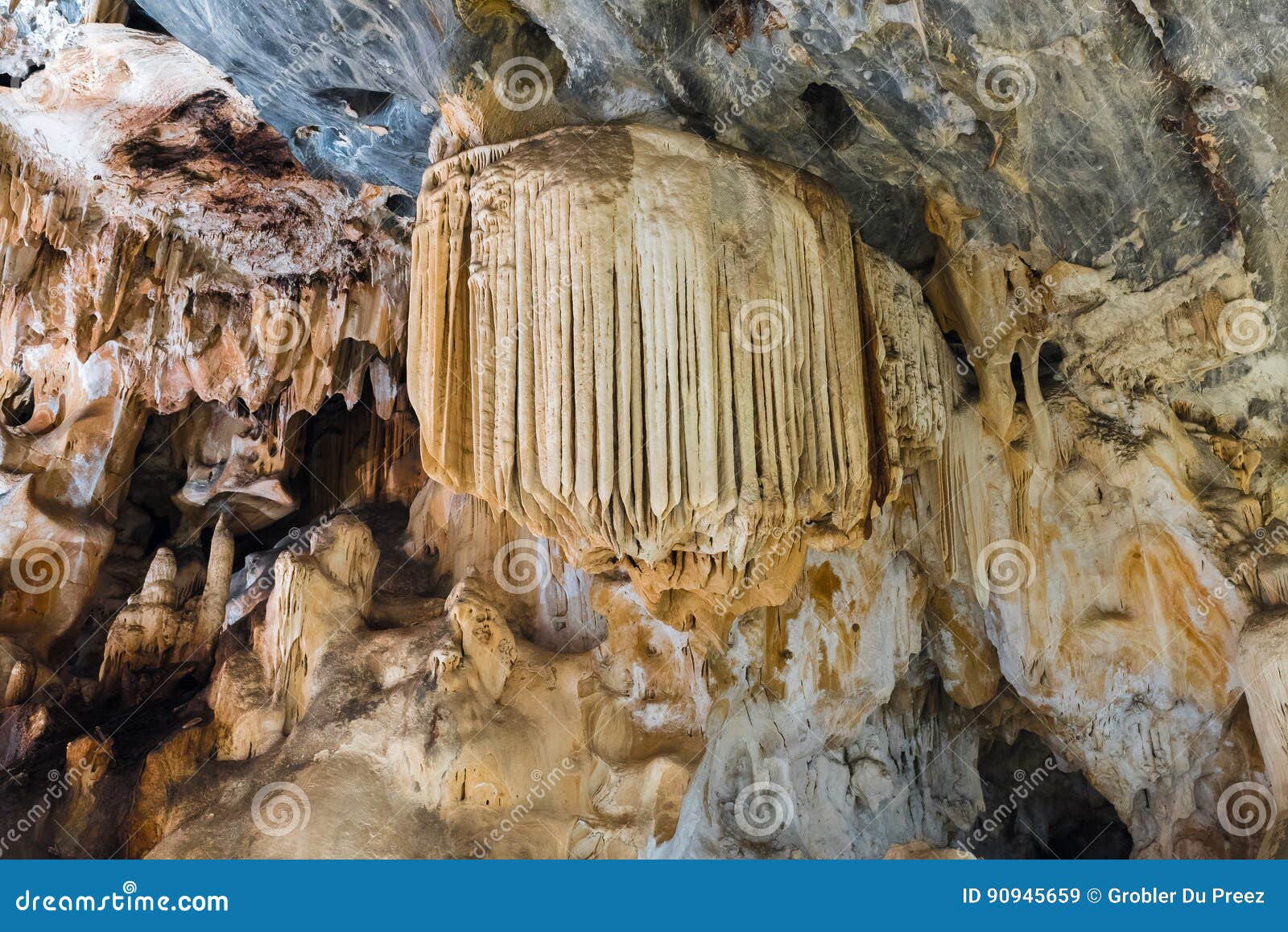 stalactites in the van zyl hall in the cango caves