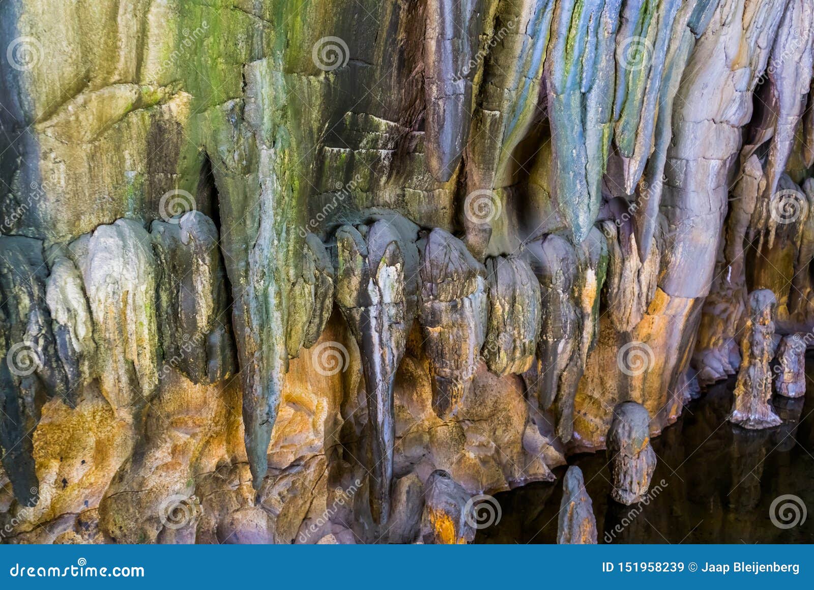 Stalagmite Stones Hanging on the Ceiling of a Drip Cave, Beautiful