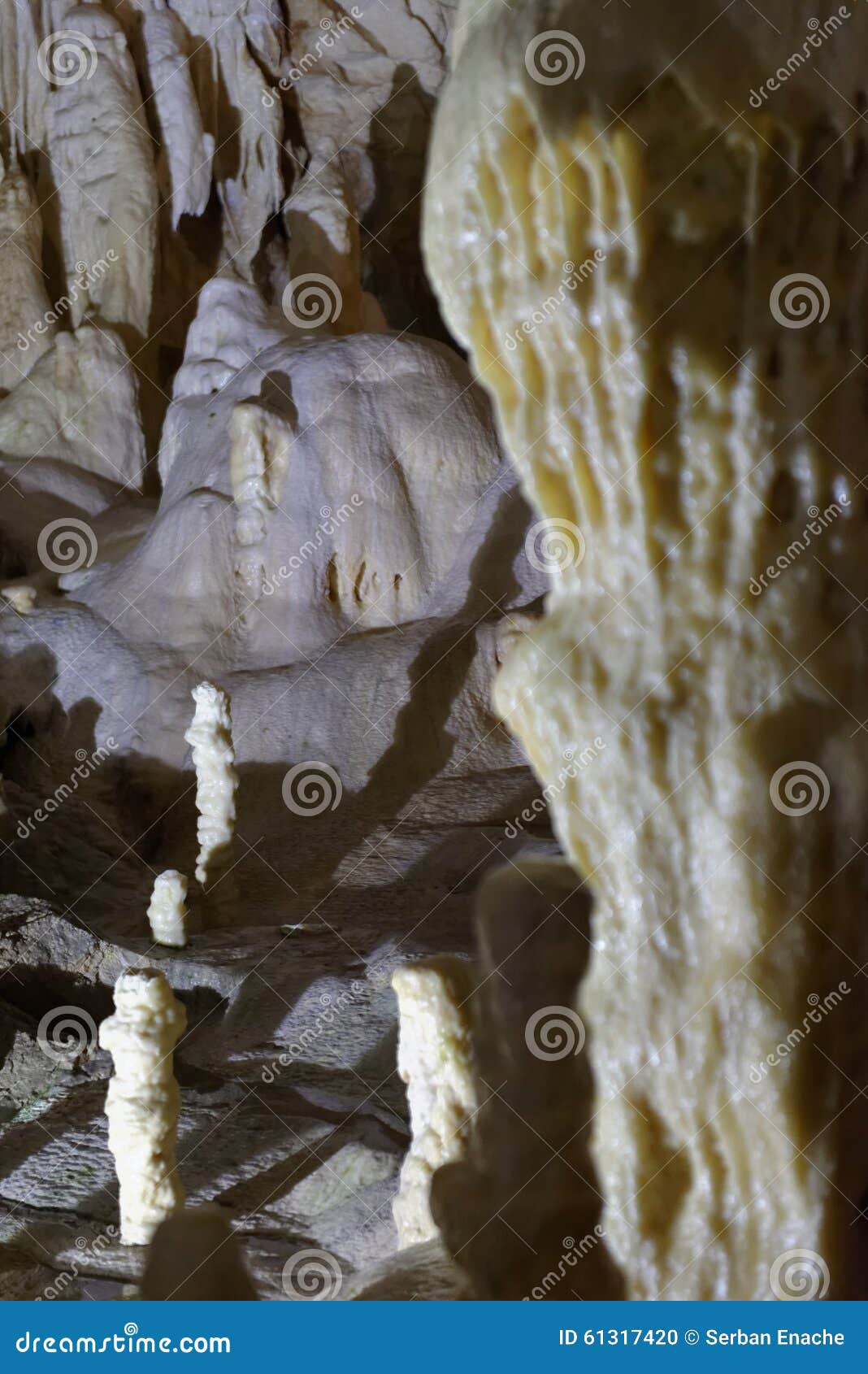 stalagmites, scarisoara cave, apuseni mountains, romania