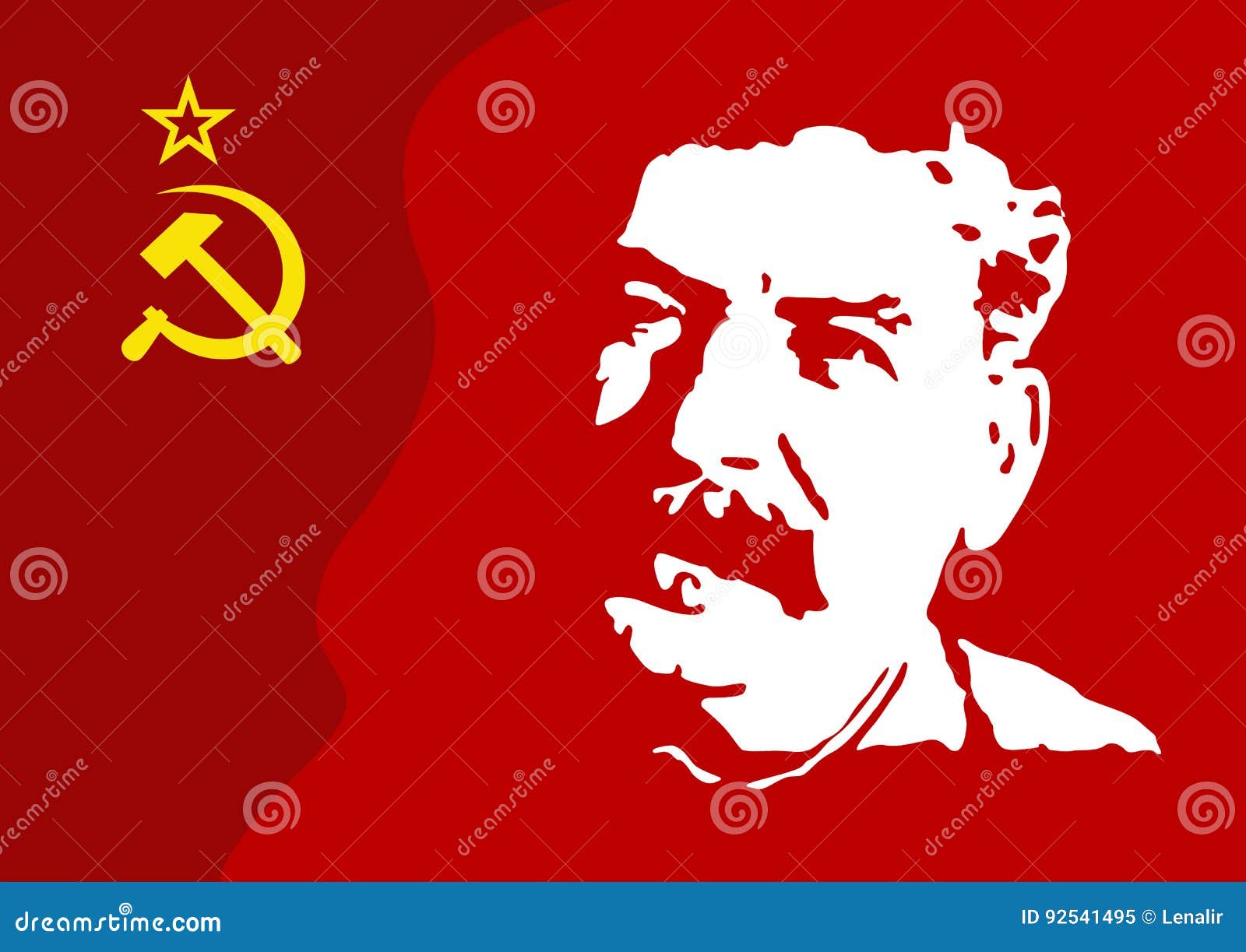 Stalin en rojo imagen editorial. Ilustración de tirano 92541495