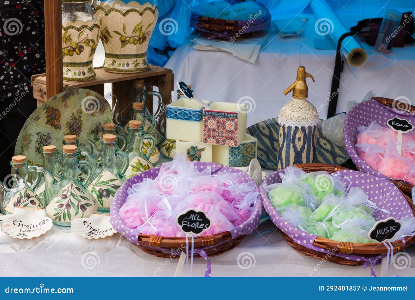 stall, selling air fresheners, on 