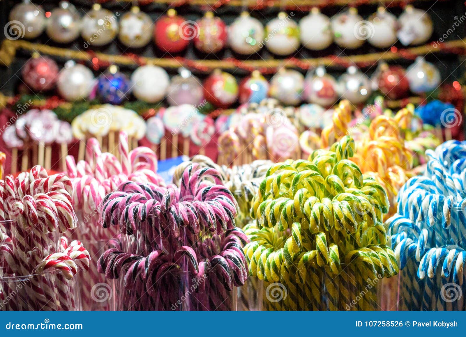 Stall with Traditional Colorful and Festive Candies at the Christmas ...