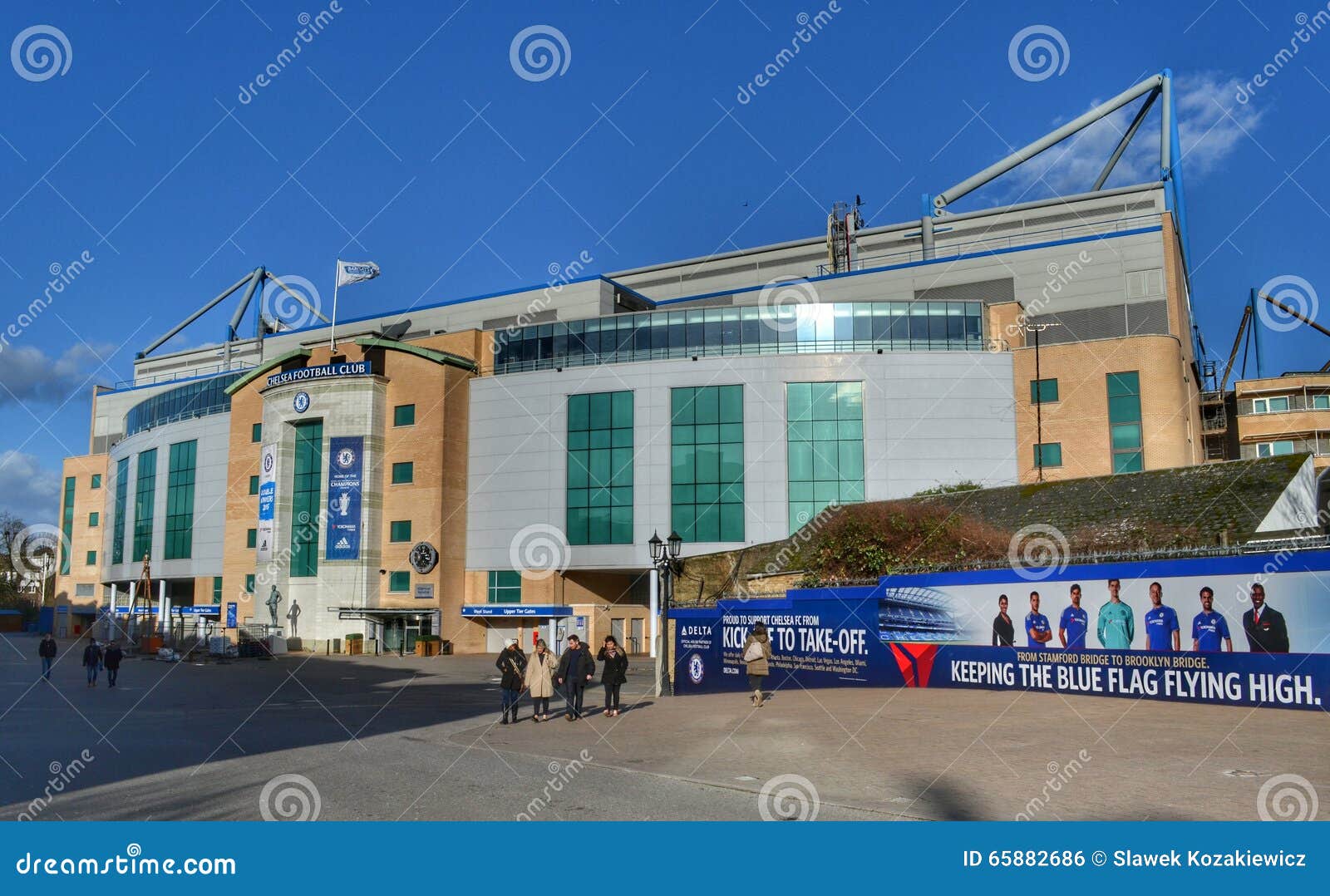 Aerial view of Chelsea Football Club in London, also known as