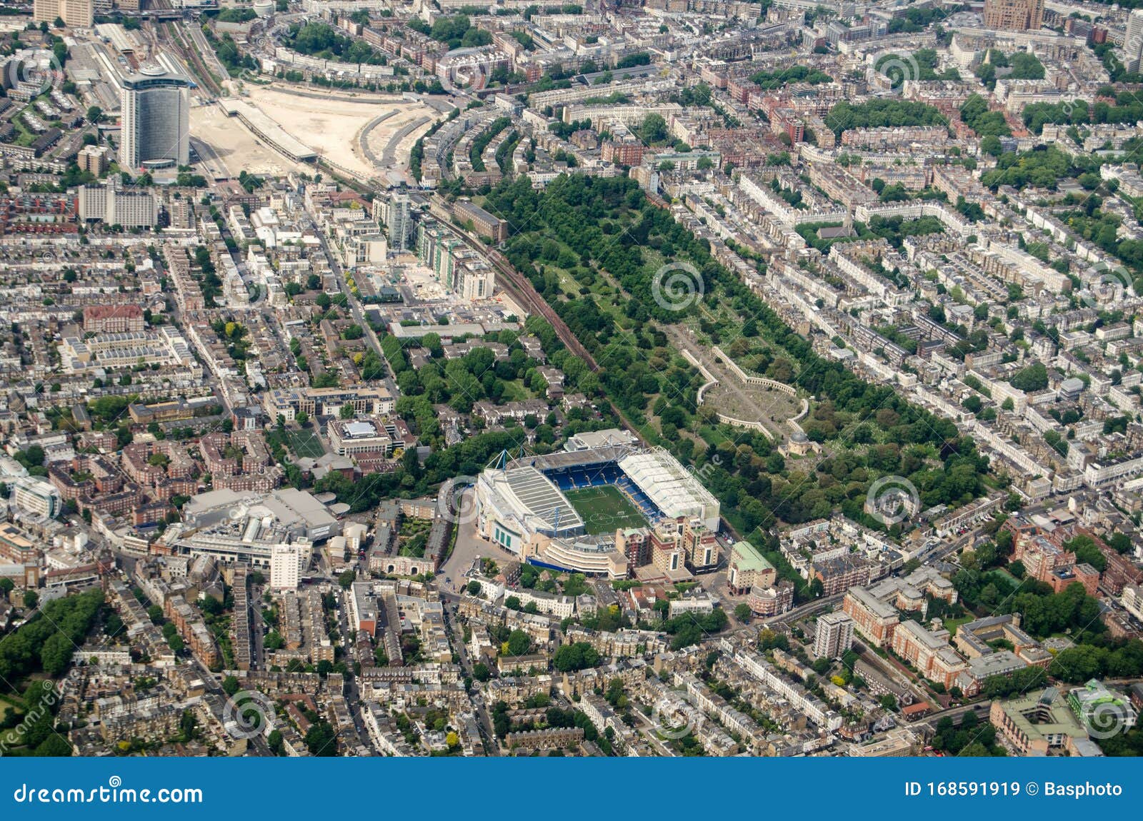 Stamford Bridge Stadium Chelsea Aerial View Stock Image Image Of Court Central