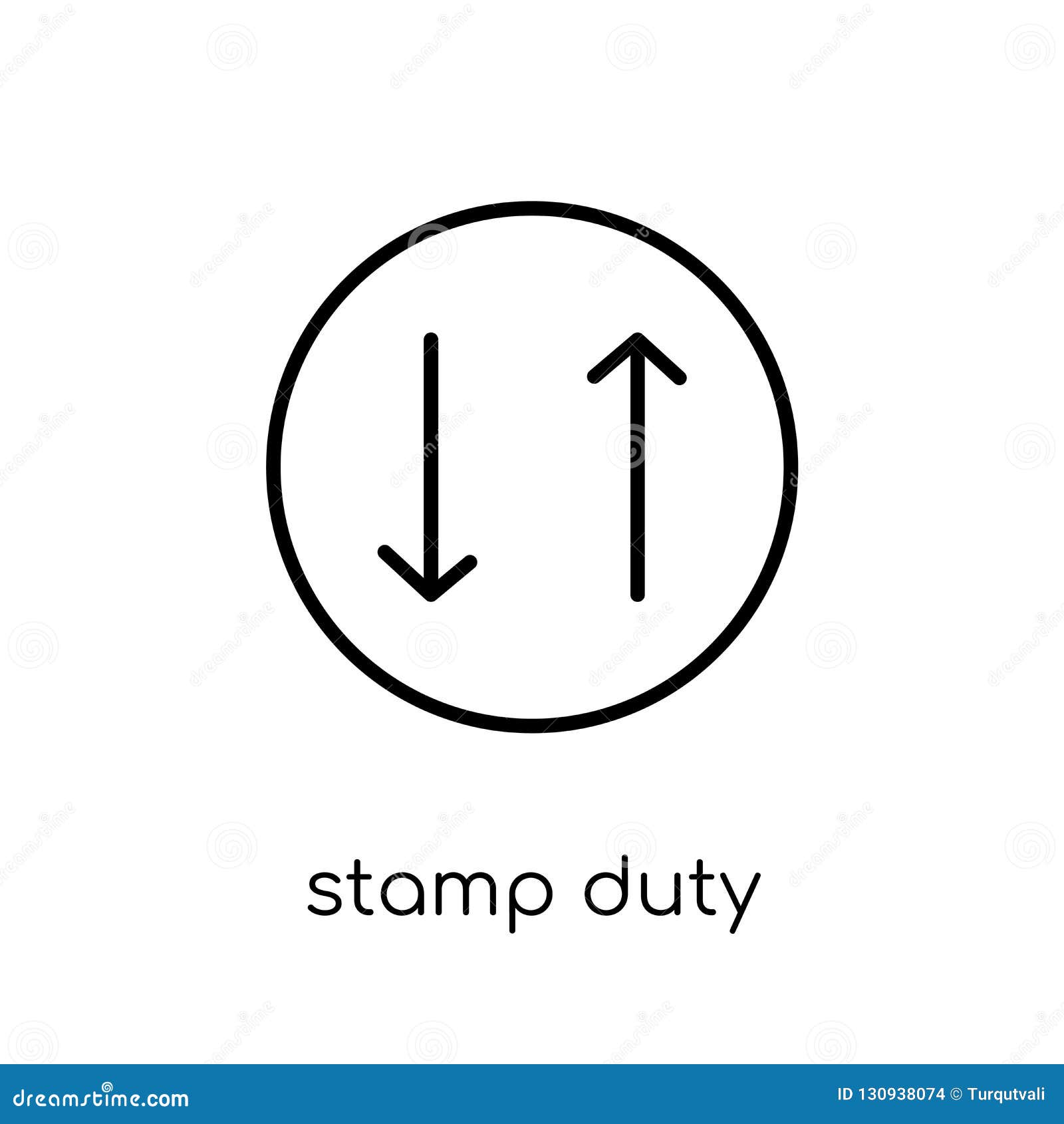 Stamp Duty (equities) Icon. Trendy Modern Flat Linear Vector Sta Stock Vector Illustration of