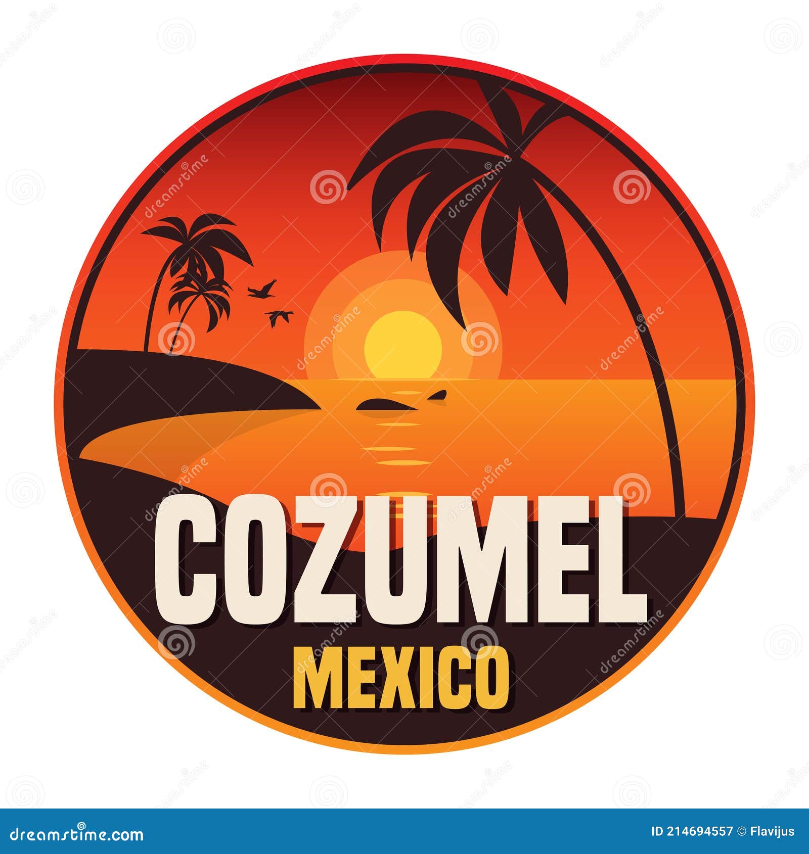 Stamp or Emblem with the Name of Cozumel, Mexico, Caribbean Sea Stock  Vector - Illustration of summer, diving: 214694557