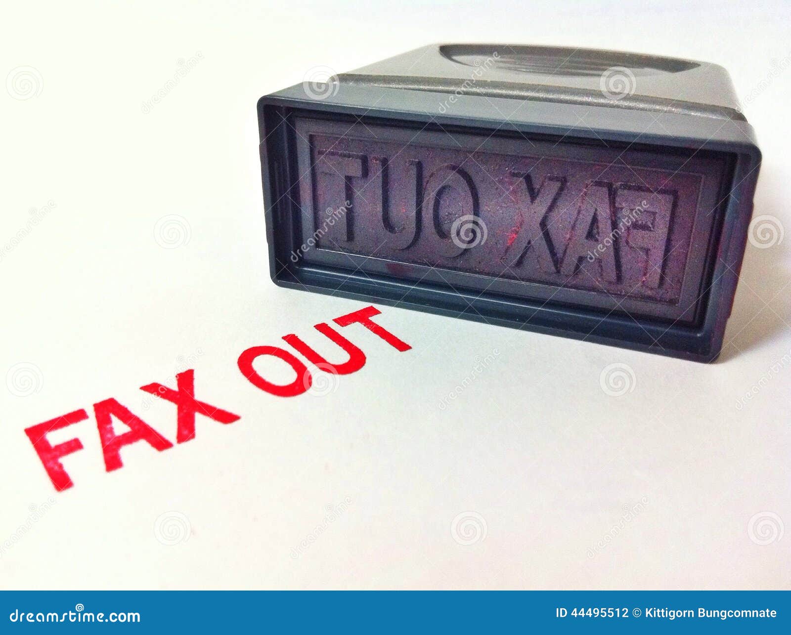 Stamp fax out stock photo. Image of work, object, white 44495512