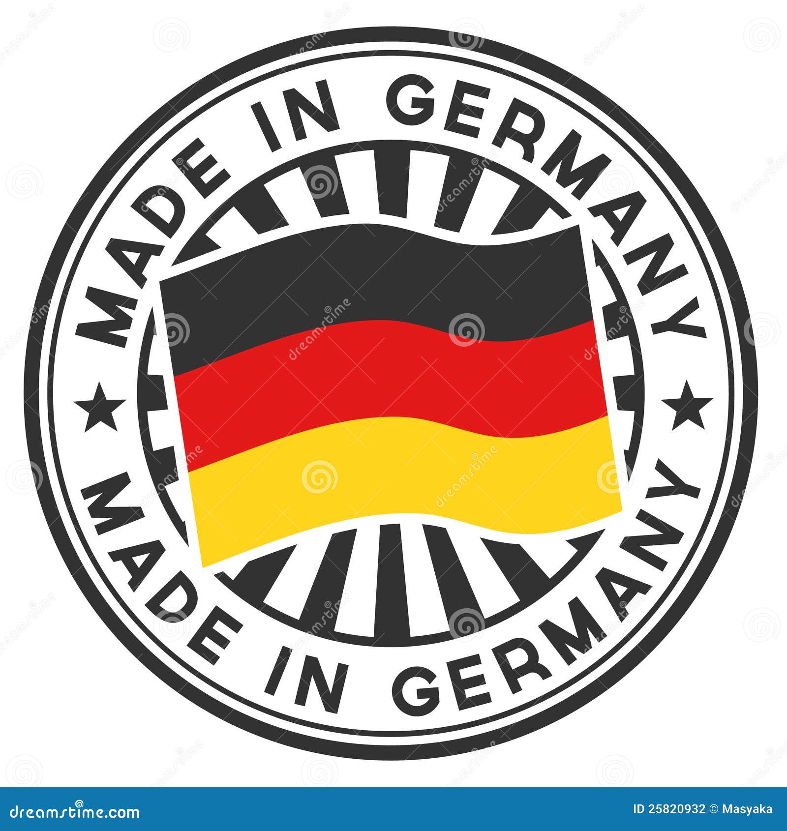Stamp with Flag of the Germany. Made in Germany. Stock Vector
