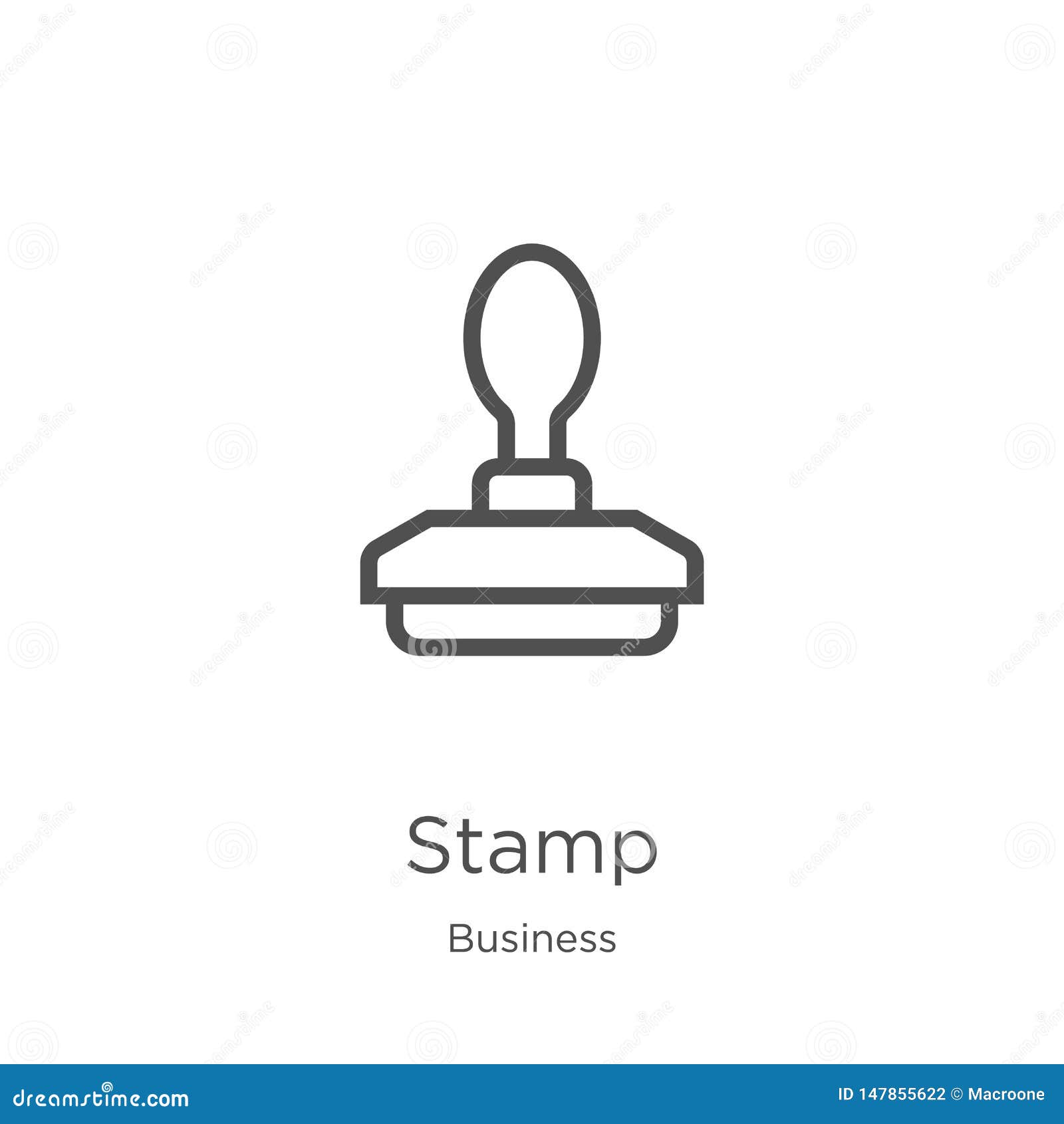 Stamp Icon Vector from Business Collection. Thin Line Stamp Outline