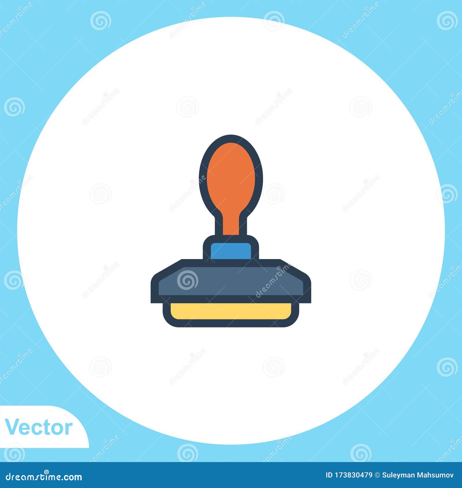 Stamp Vector Icon Sign Symbol Stock Vector - Illustration of handle