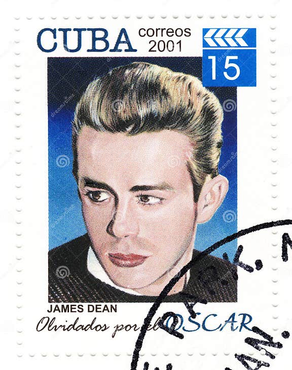 Stamp with James Dean editorial stock photo. Image of philately 10185113