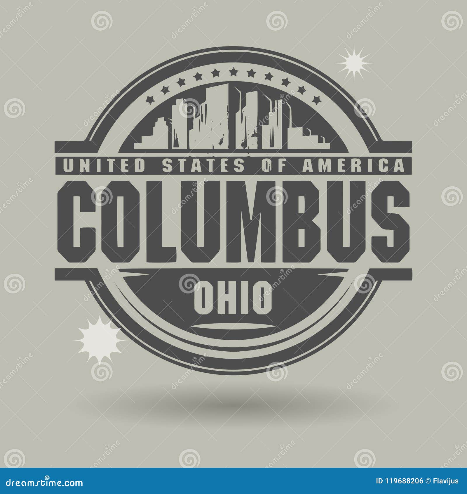 Stamp or Label with Text Columbus, Ohio Inside Stock Vector
