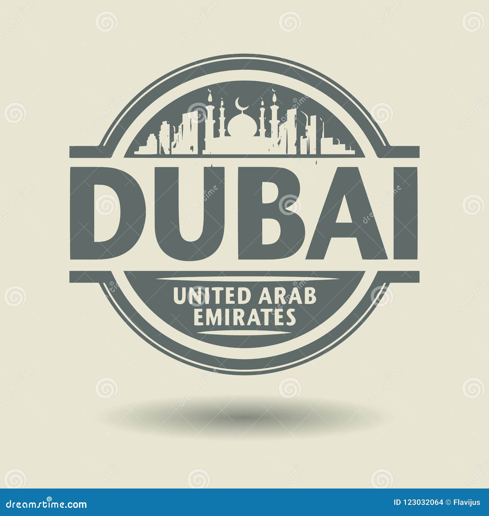 Stamp or Label with Text Dubai, United Arab Emirates Inside Stock ...
