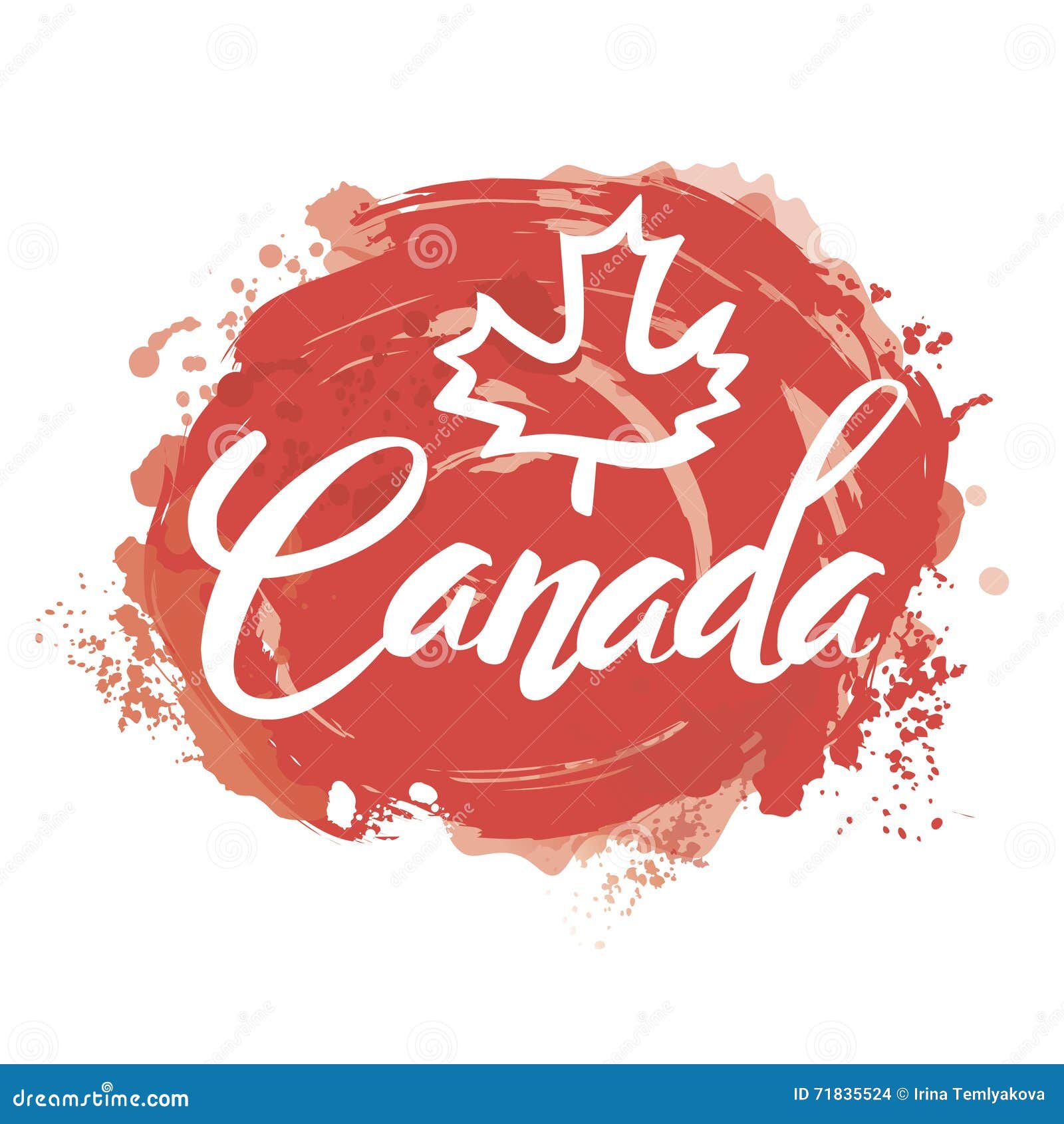 Stamp with name of Canada stock vector. Illustration of nationality