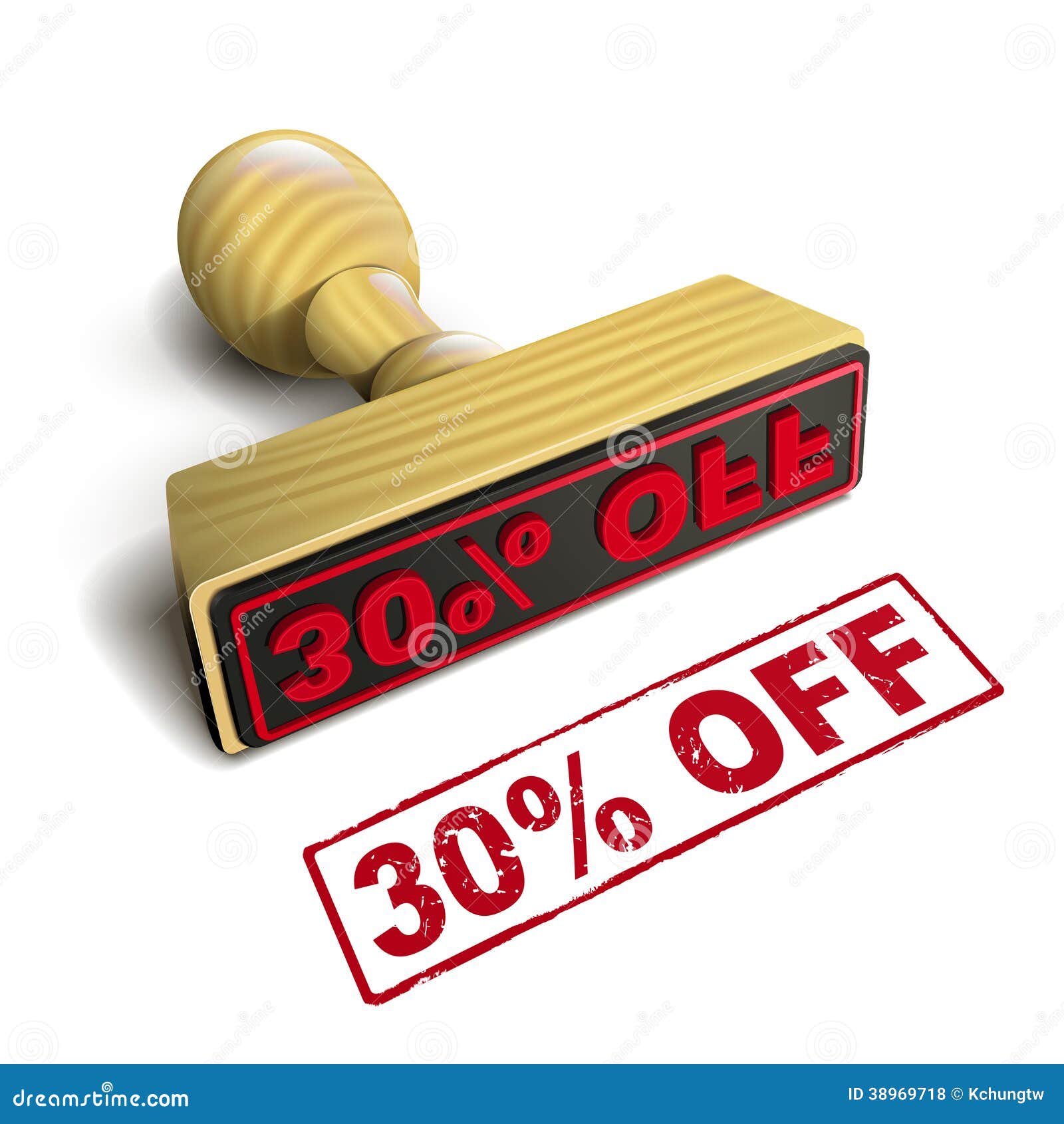 Stamp 30 Off With Red Text On White Stock Vector Illustration of