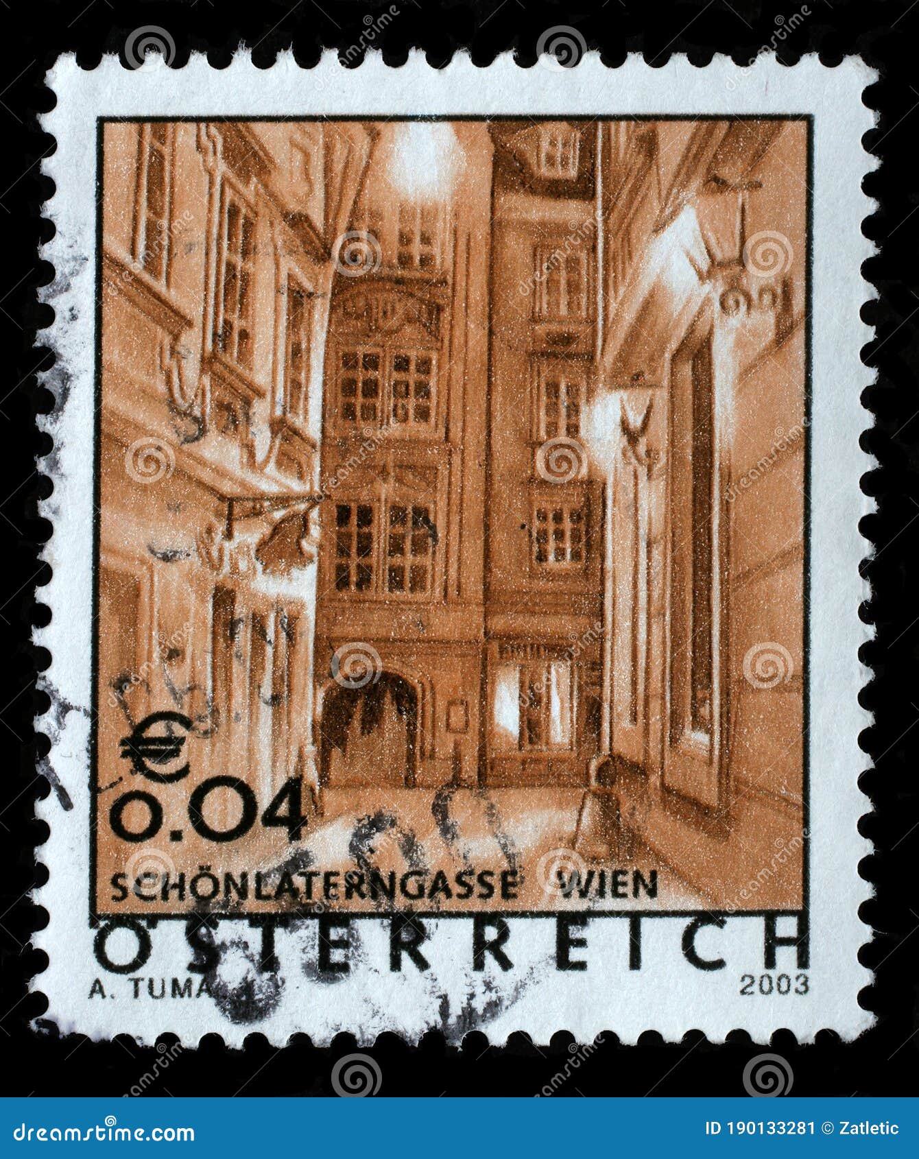 Stamp Printed in Austria Shows House of the Basilisk, Vienna Editorial