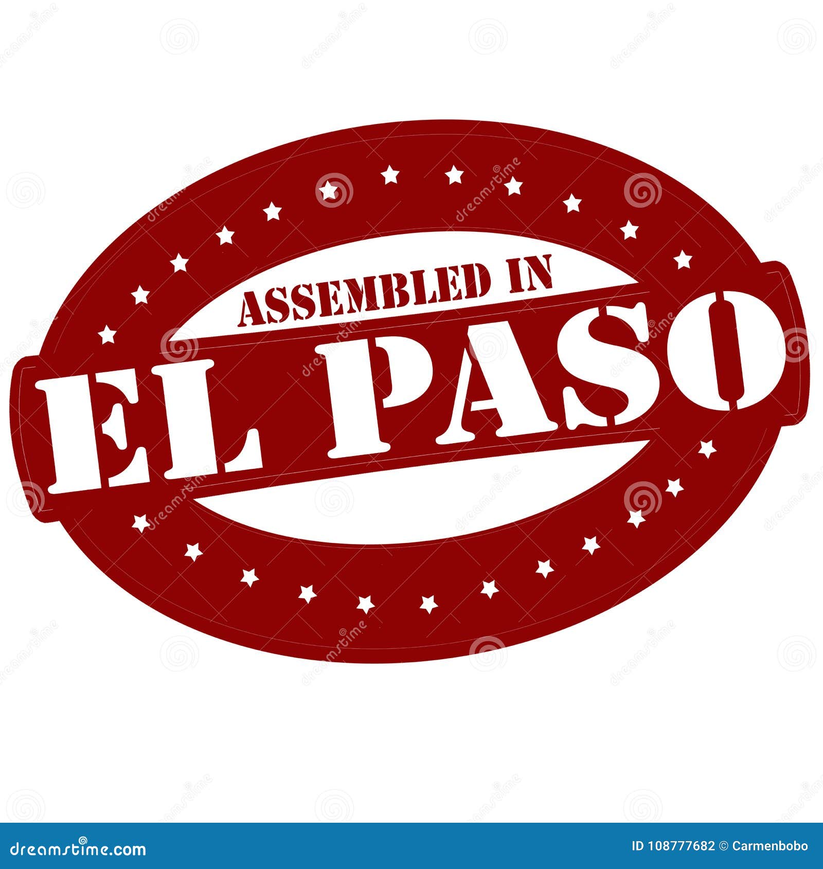 Assembled in El Paso stock illustration. Illustration of knock 108777682