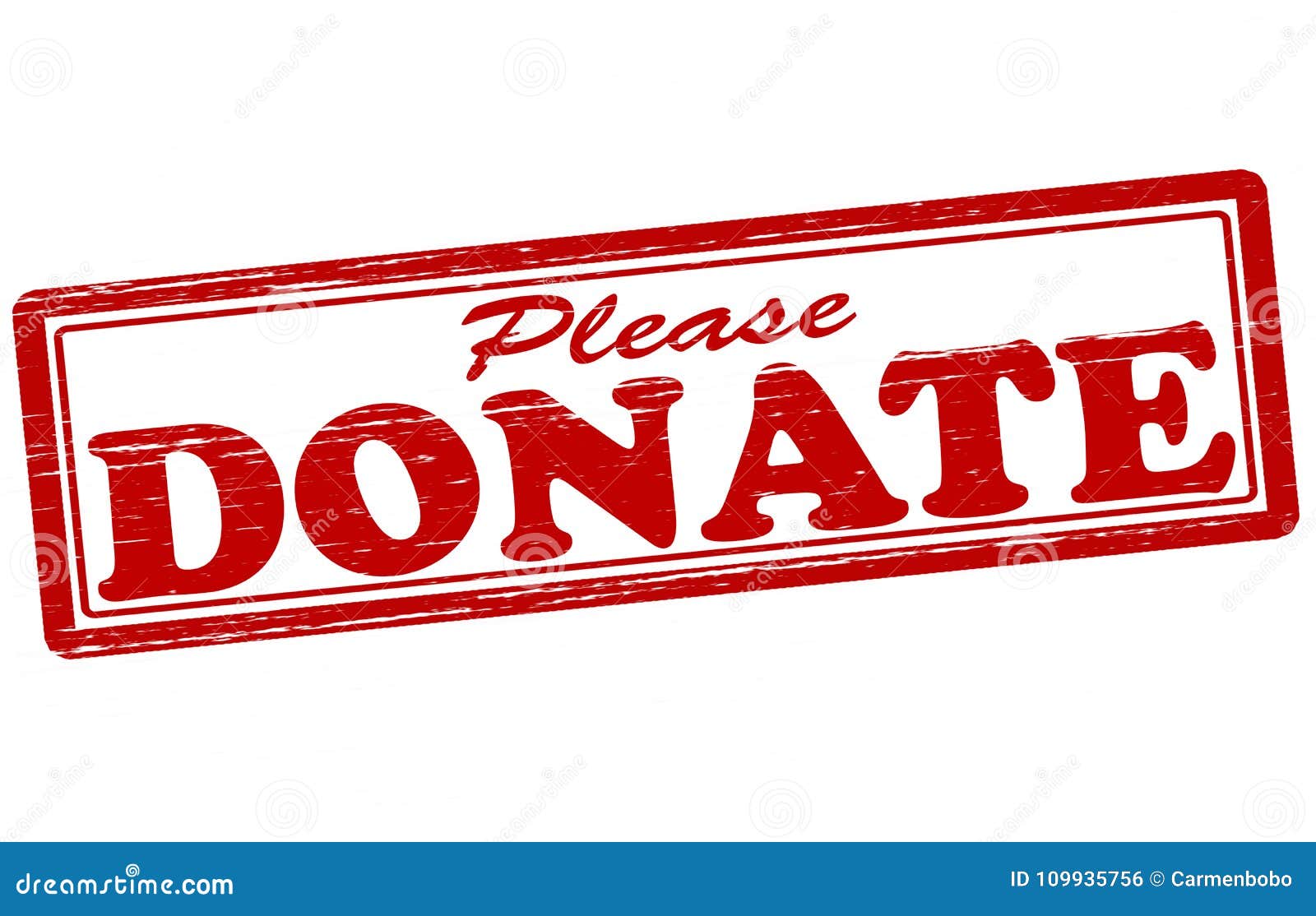 Please Donate Stamp Vector Illustration. Stock Vector