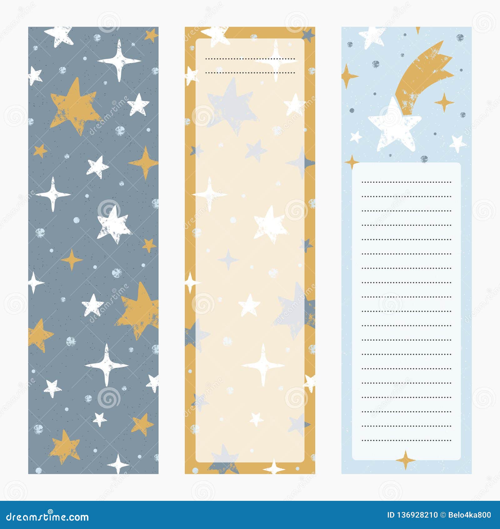 printable bookmarks or banners with little hand drawn stars.