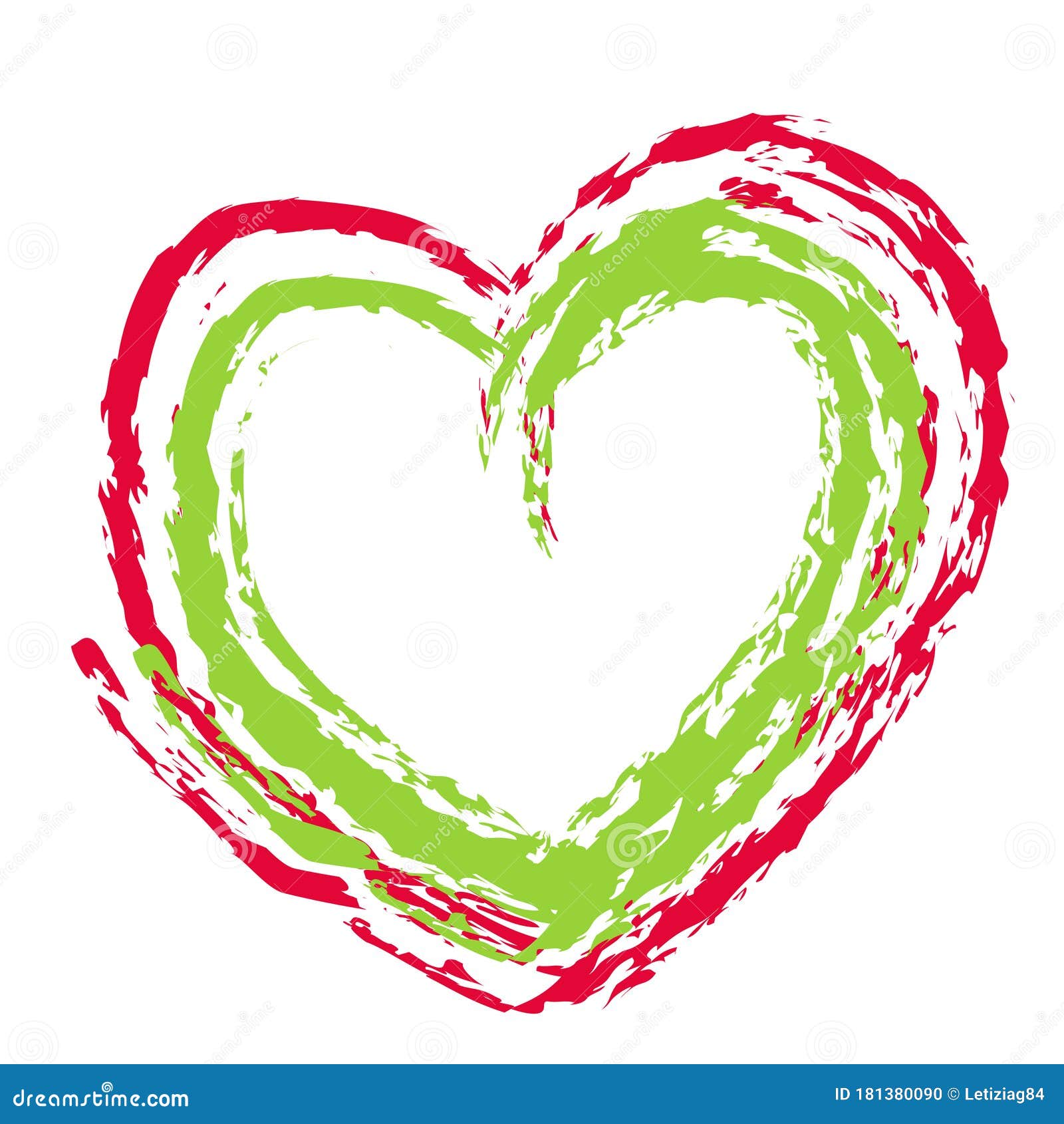 cuore italiano colorato con colori bandiera