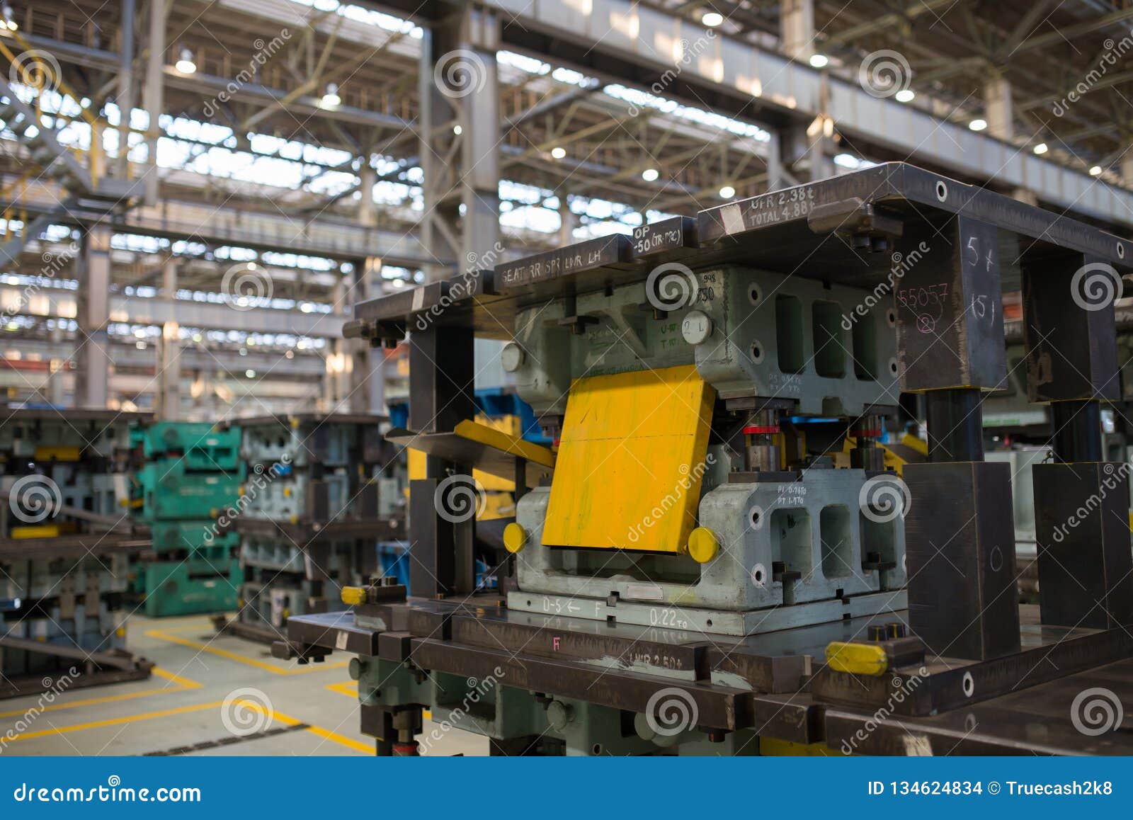 Stamping Lines in a Car Plant, Hydraulic Press. Stock Photo Image of