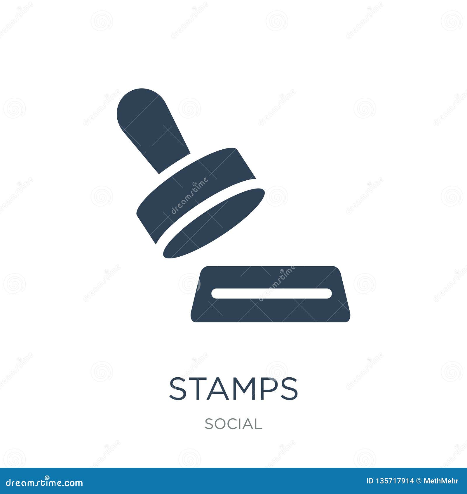 Stamps Icon in Trendy Design Style. Stamps Icon Isolated on White