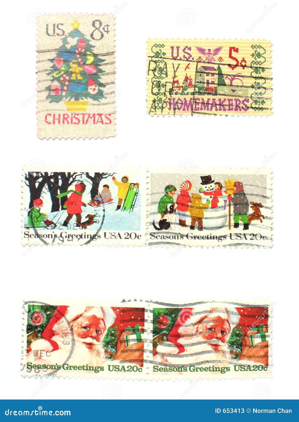 Stamps US Stamps Season S Greetings Editorial Stock Photo Image of