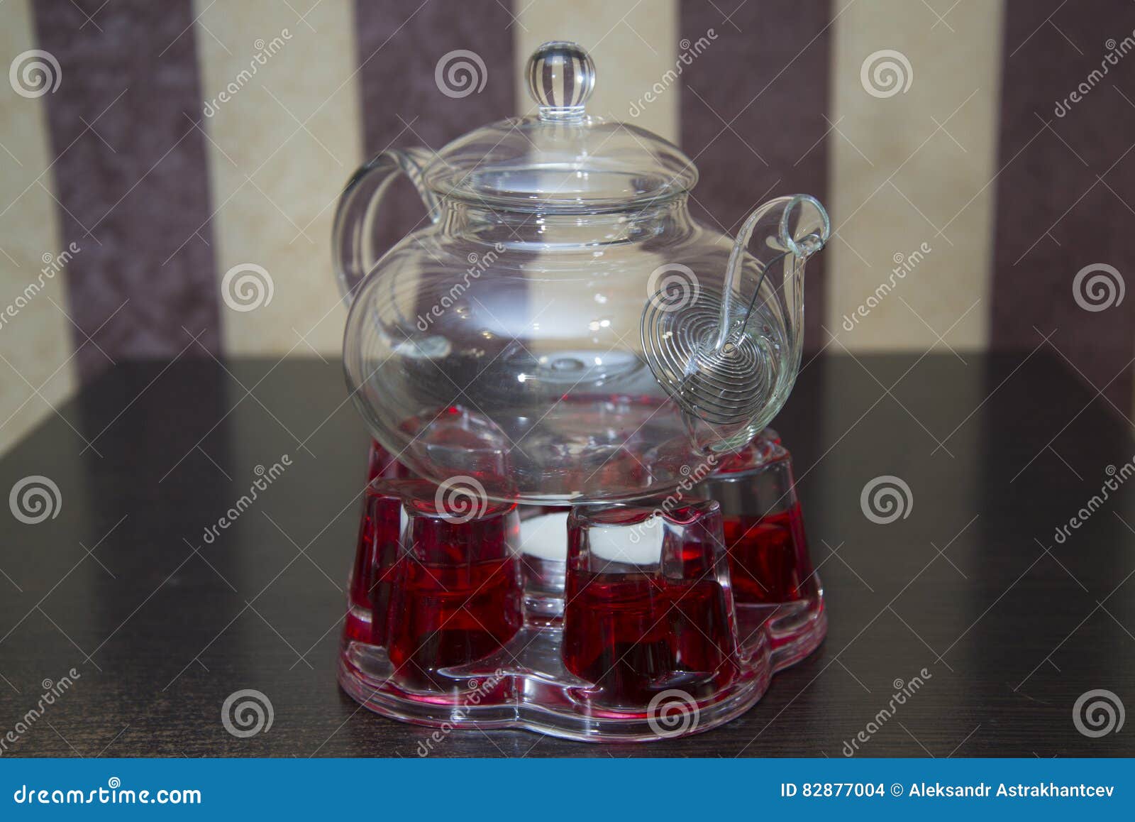 The Stand and Candle for Heating Water in the Kettle. Stock Photo