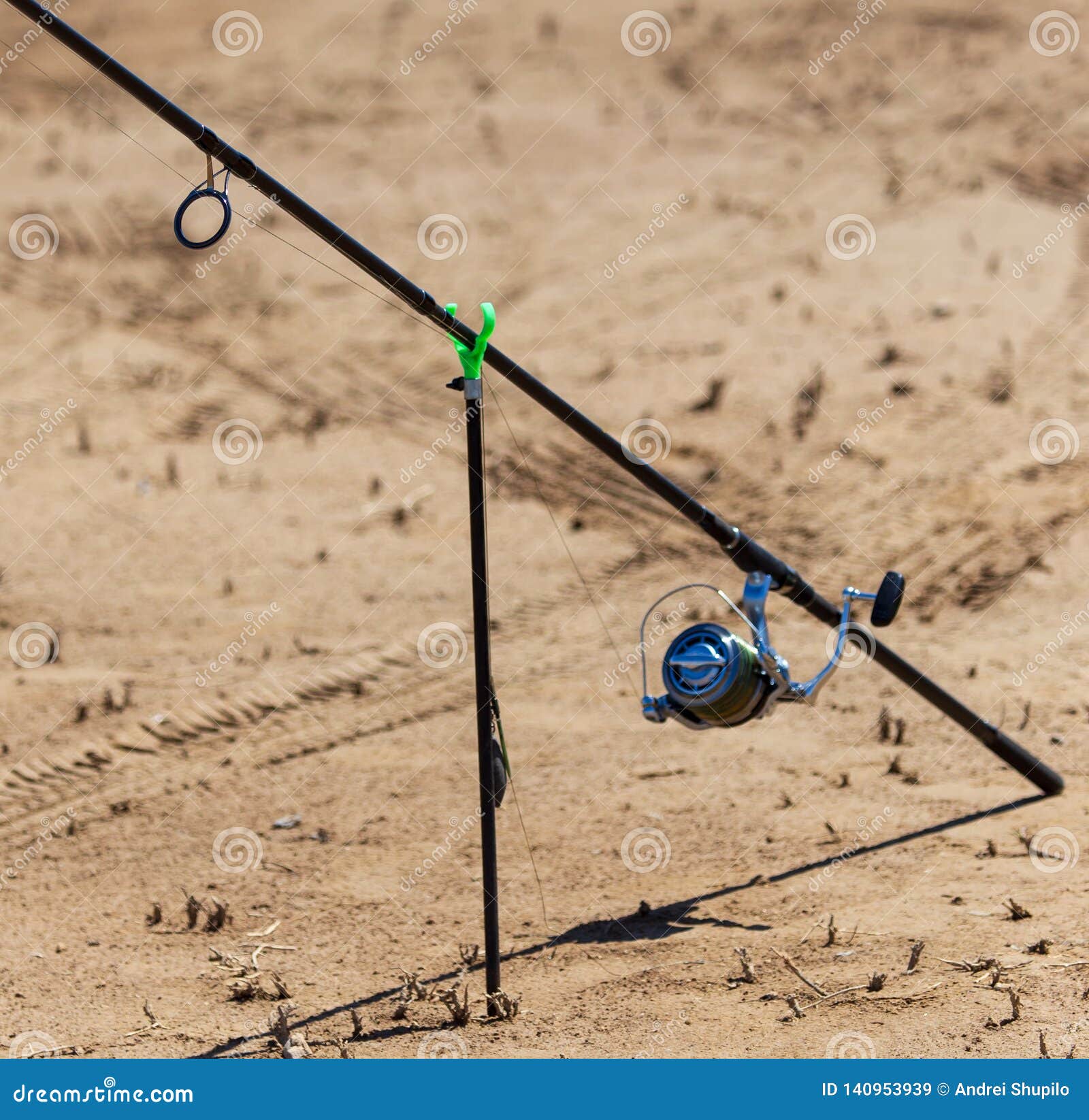 Stand for Fishing Rods on the Beach Stock Image Image of water, reel