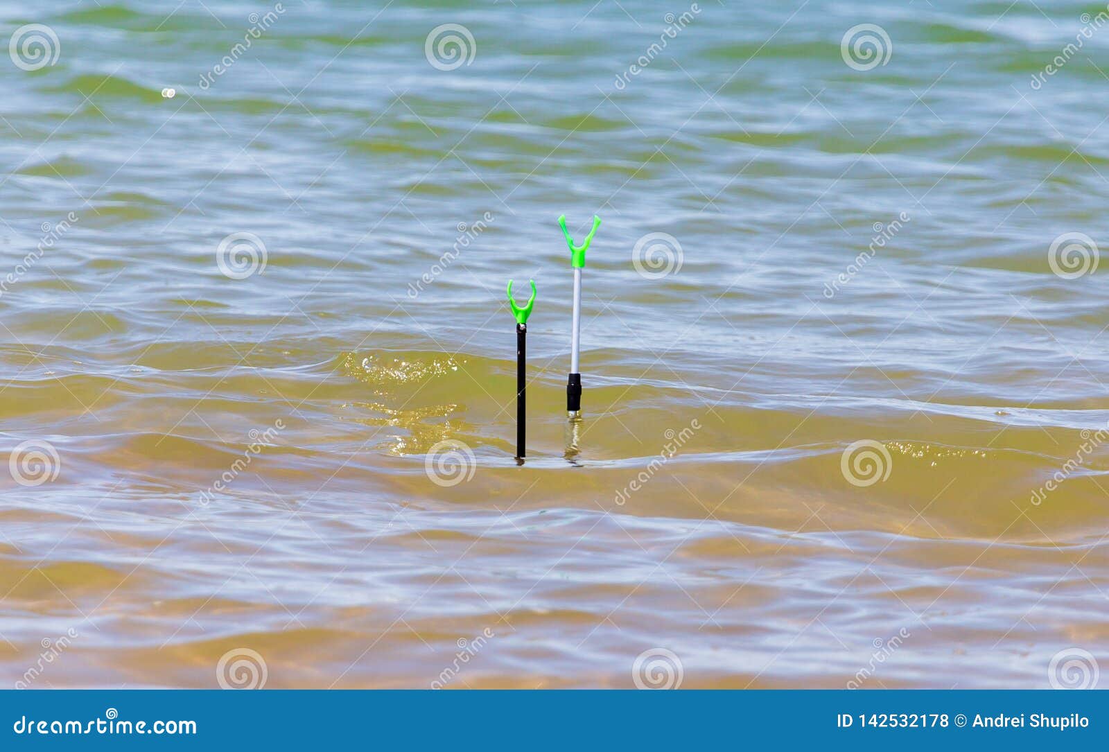 Stand for Fishing Rods on the Beach Stock Photo Image of coast, reel
