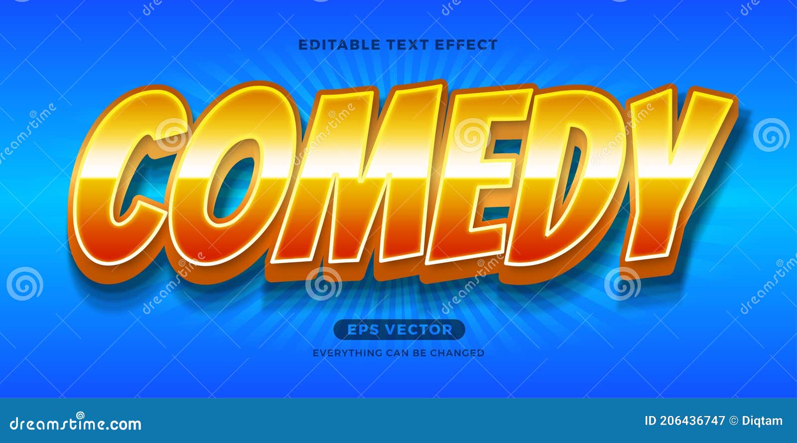 Stand Up Comedy Editable Text Effect Vector Stock Vector Illustration