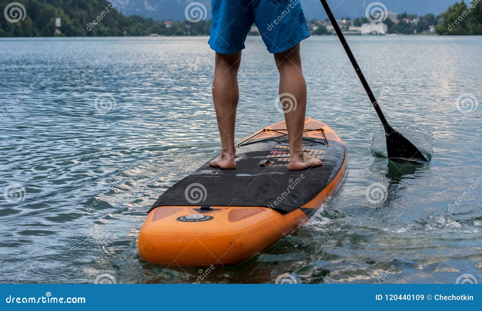 Stand Up Paddle Boarding on the Lake Stock Image Image of fitness