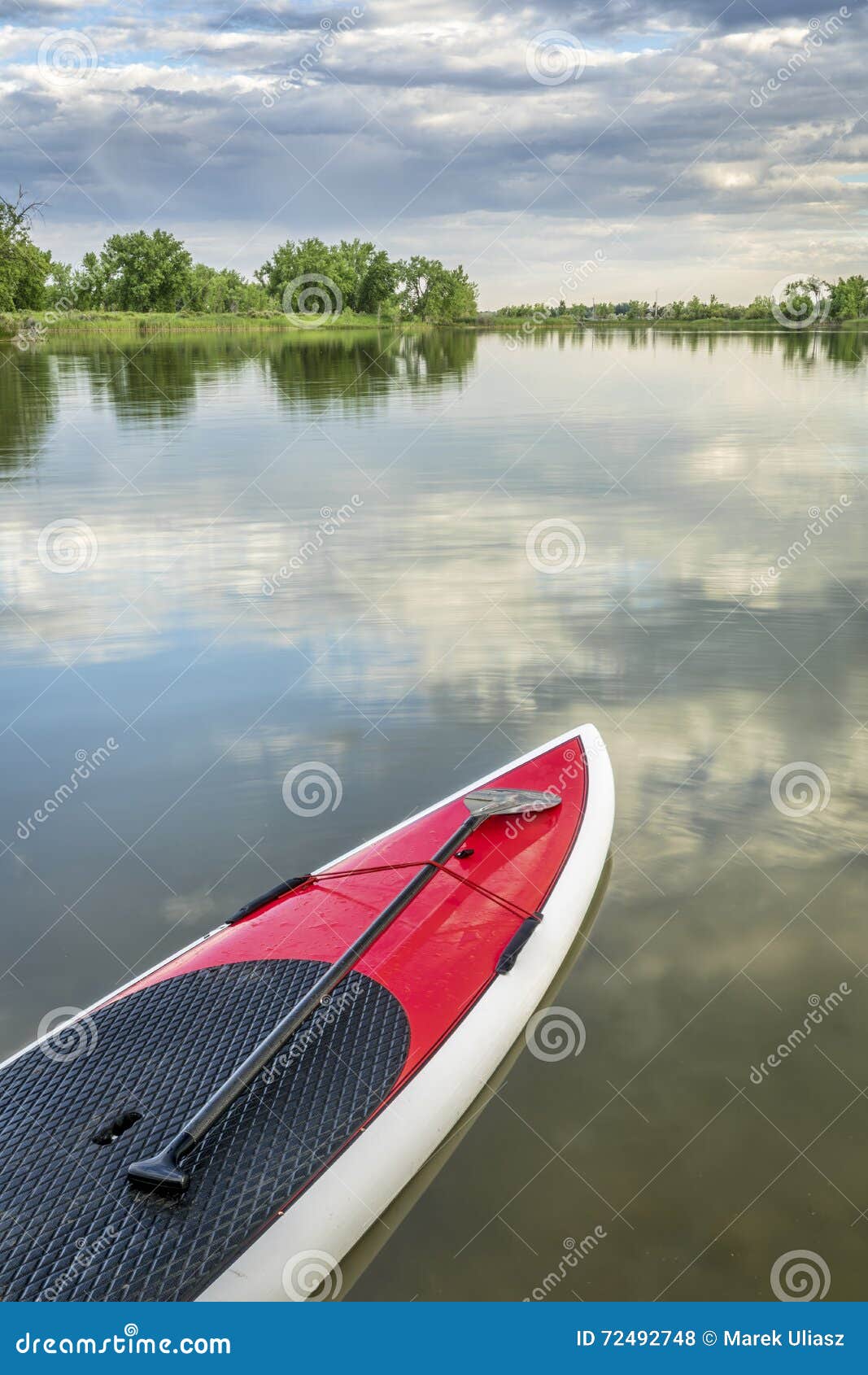 Stand Up Paddleboard on Calm Lake Stock Photo - Image of colorado ...