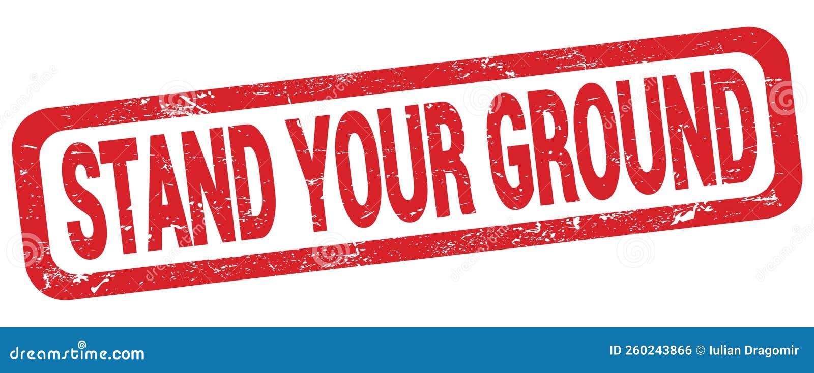 STAND YOUR GROUND Text Written on Red Rectangle Stamp Stock