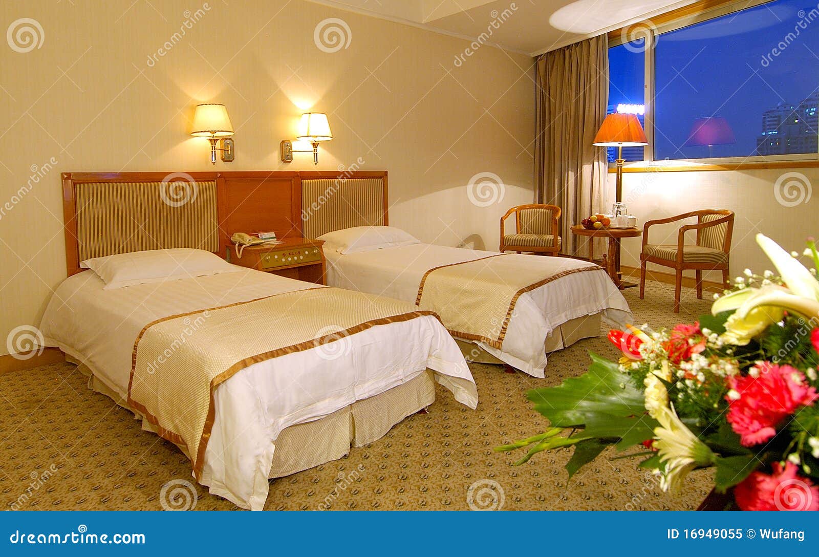Standard double room stock image. Image of entertainment 16949055