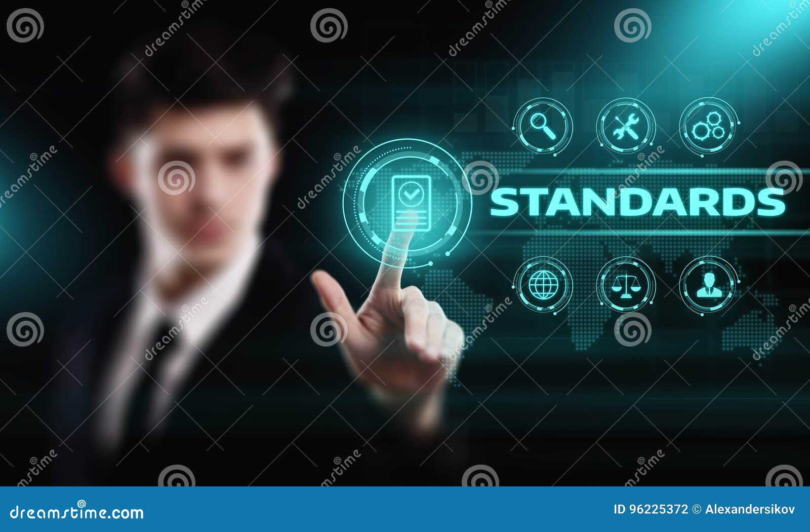 standard quality control certification assurance guarantee internet business technology concept