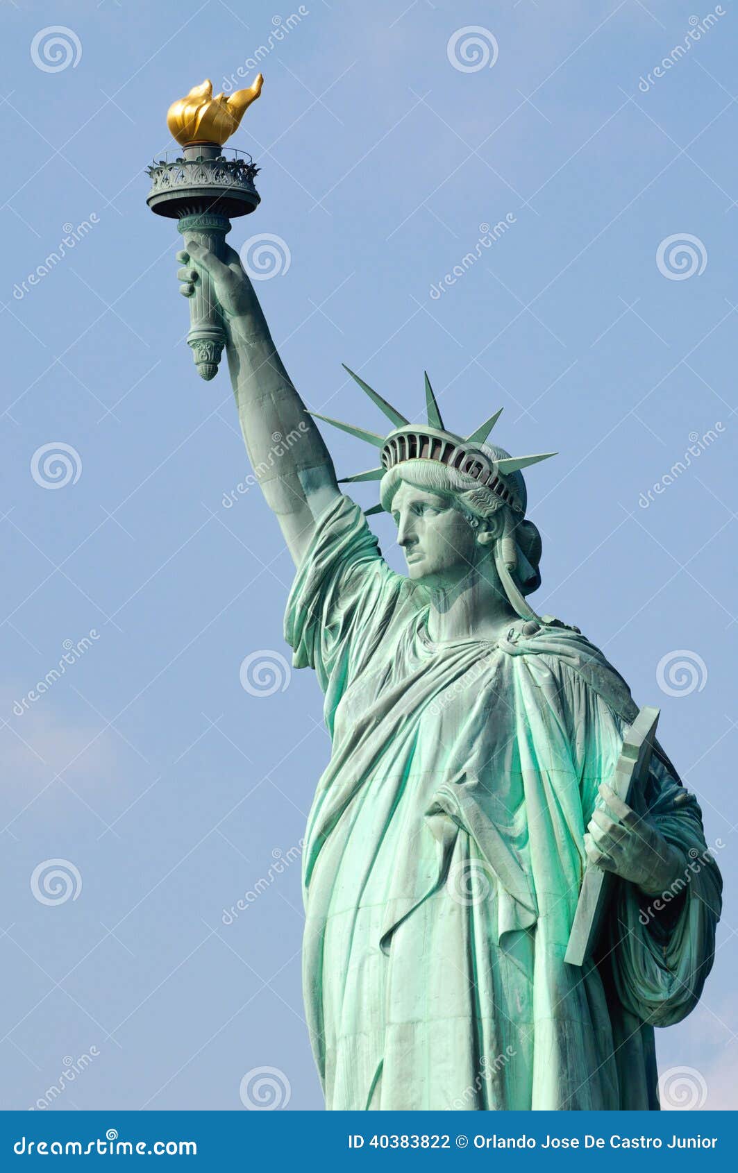 Standbeeld van Vrijheid op Liberty Island in de Stad van New York.