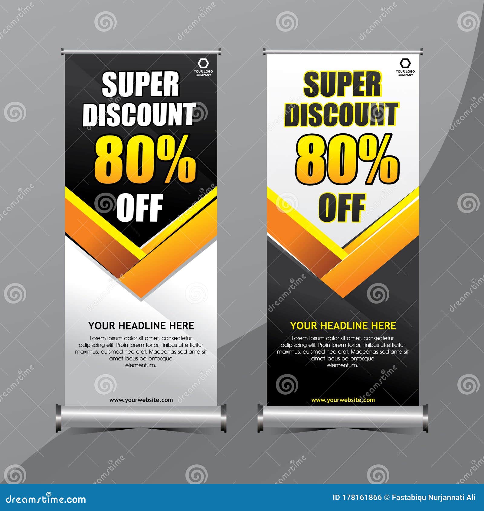 Standing Banner Template Discount Stock Vector Illustration of event