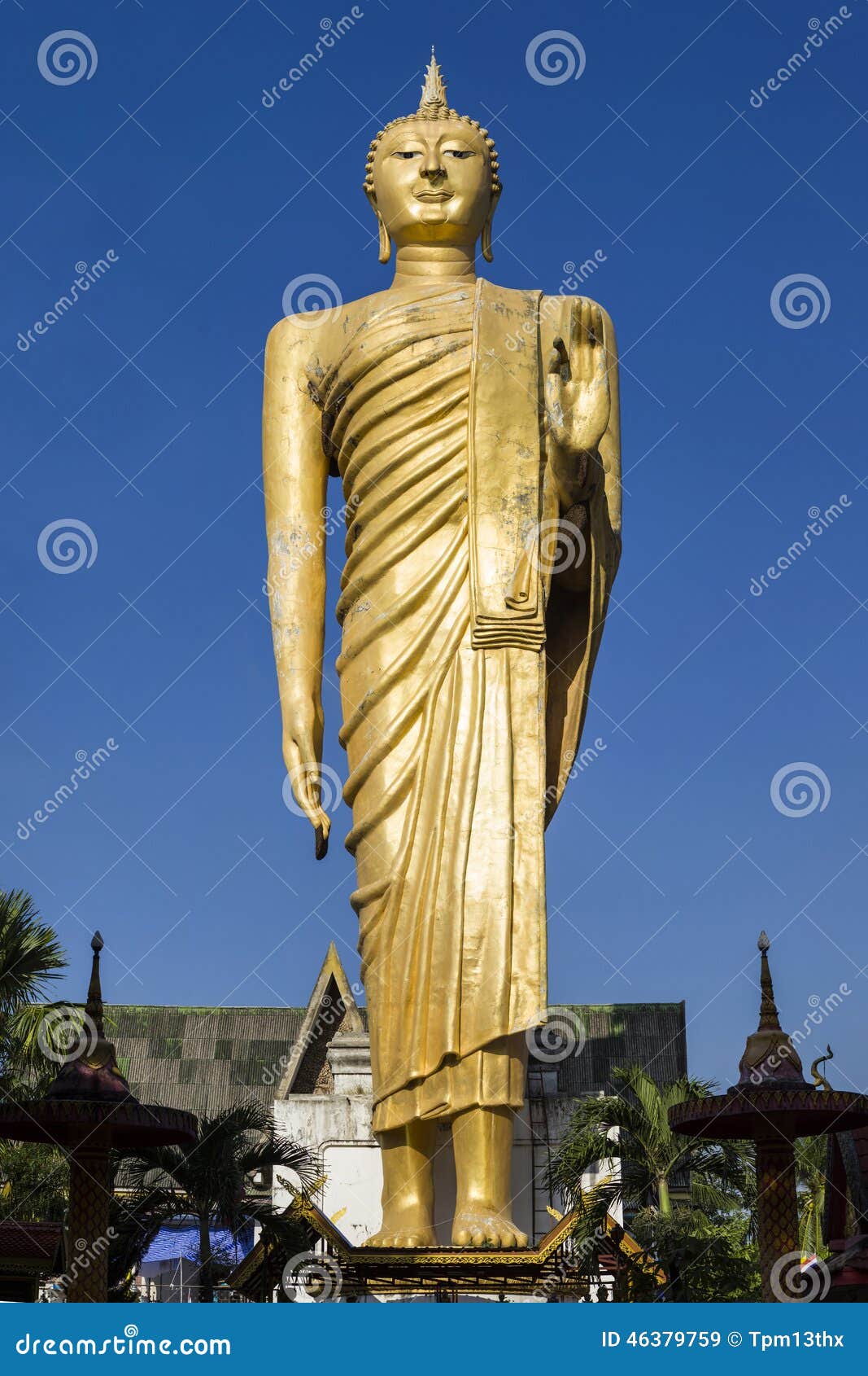 Standing Big Buddha Statue with Stock Image Image of asia