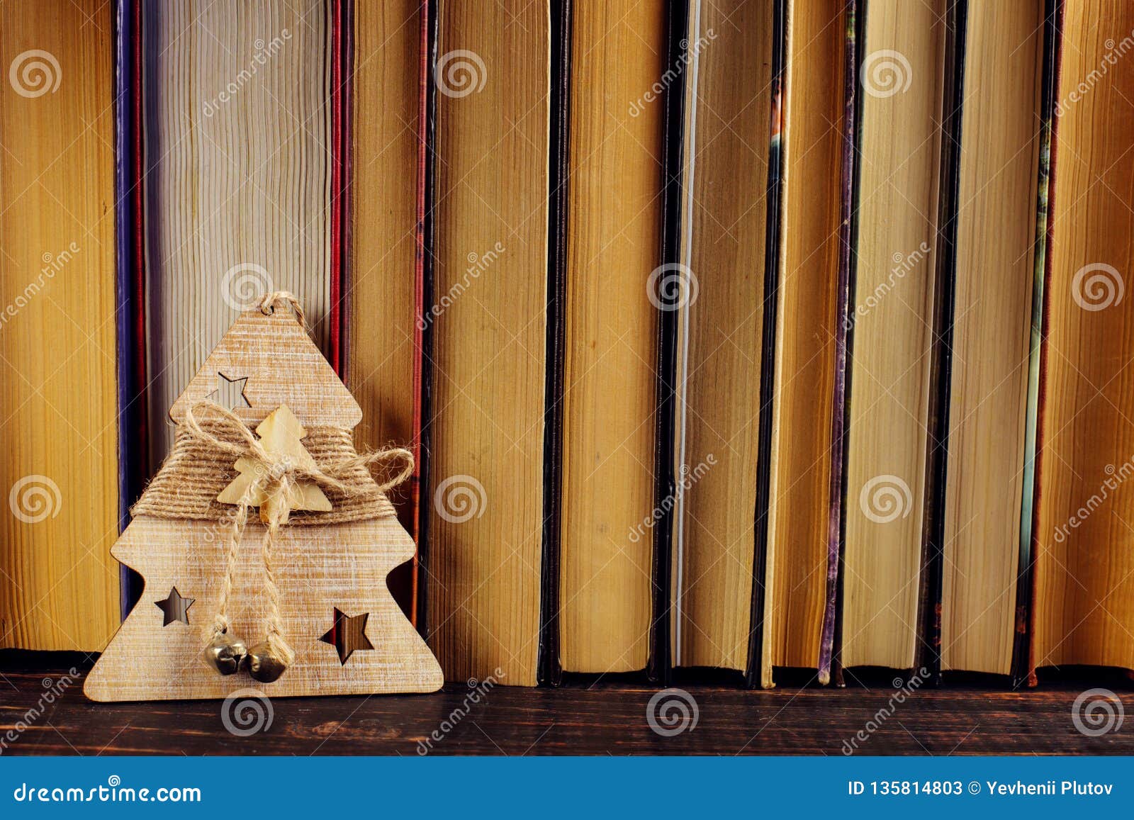 Standing On The Bookshelf Christmas Tree Decoration Place For