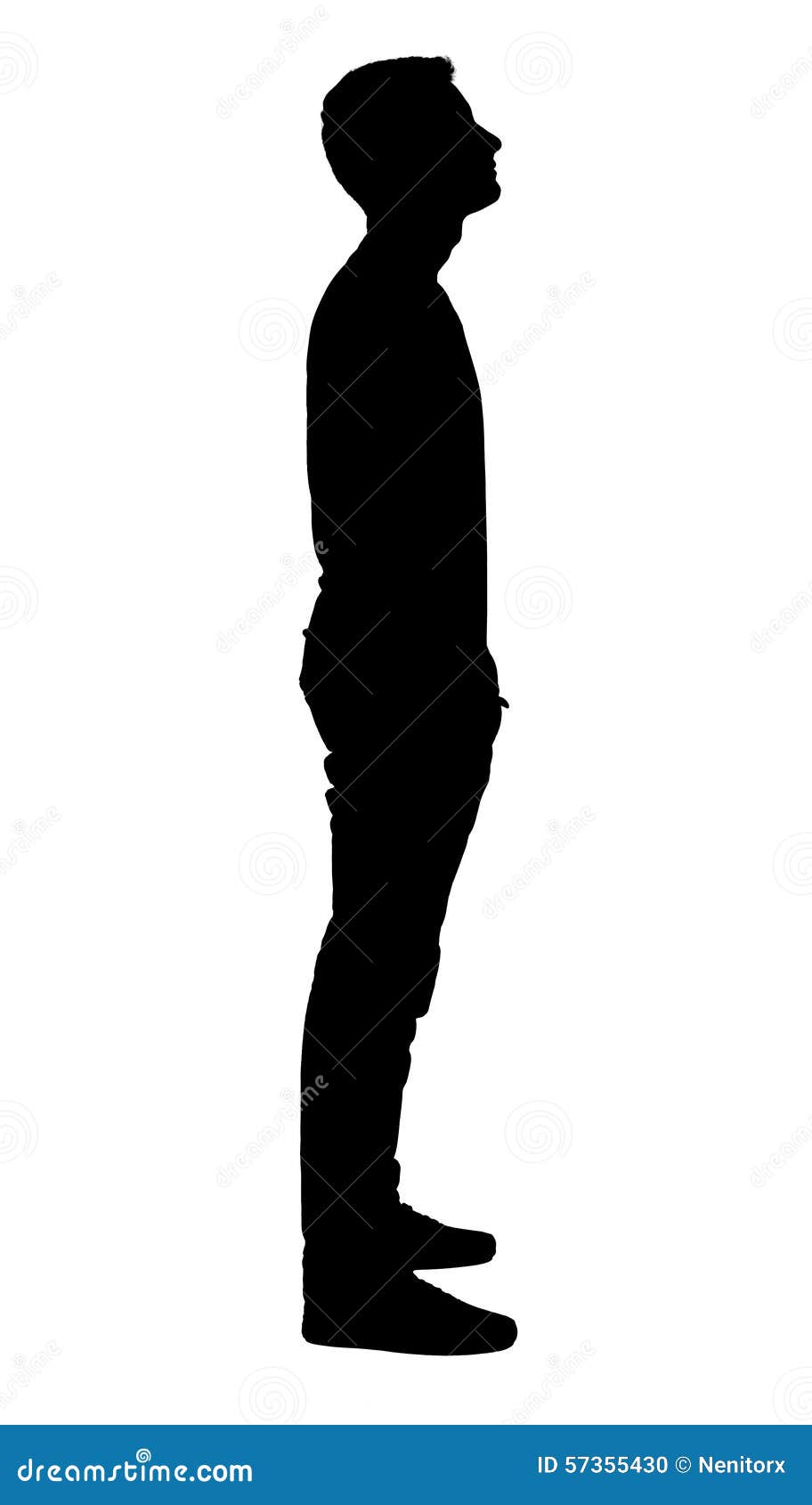 Standing boy's silhouette. stock illustration. Image of people - 57355430