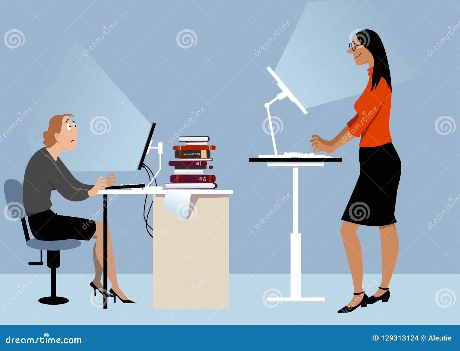 Standing Desk Advantages Stock Vector Illustration Of Office