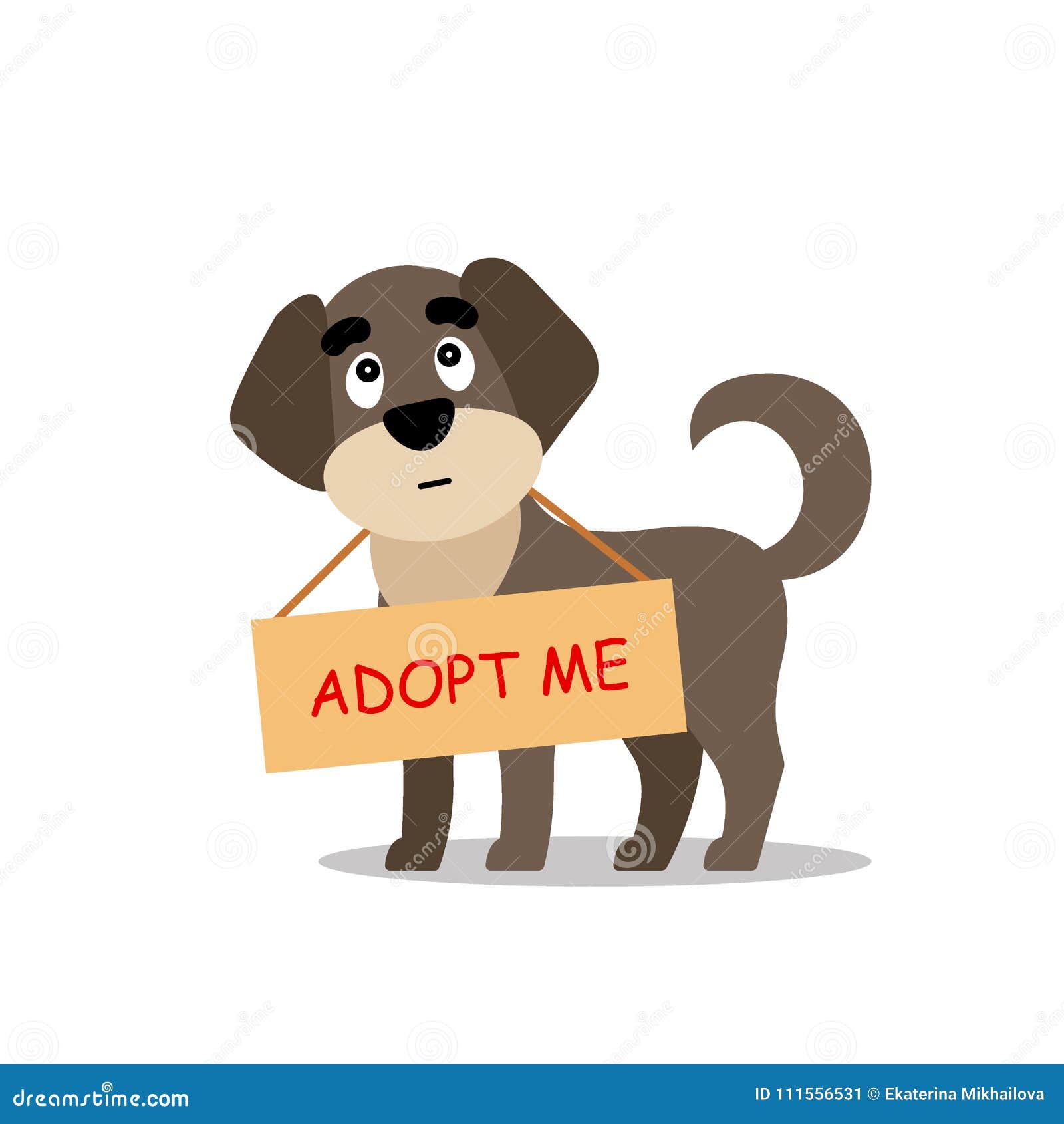 Adopt me cartoon landing page with homeless pets Vector Image